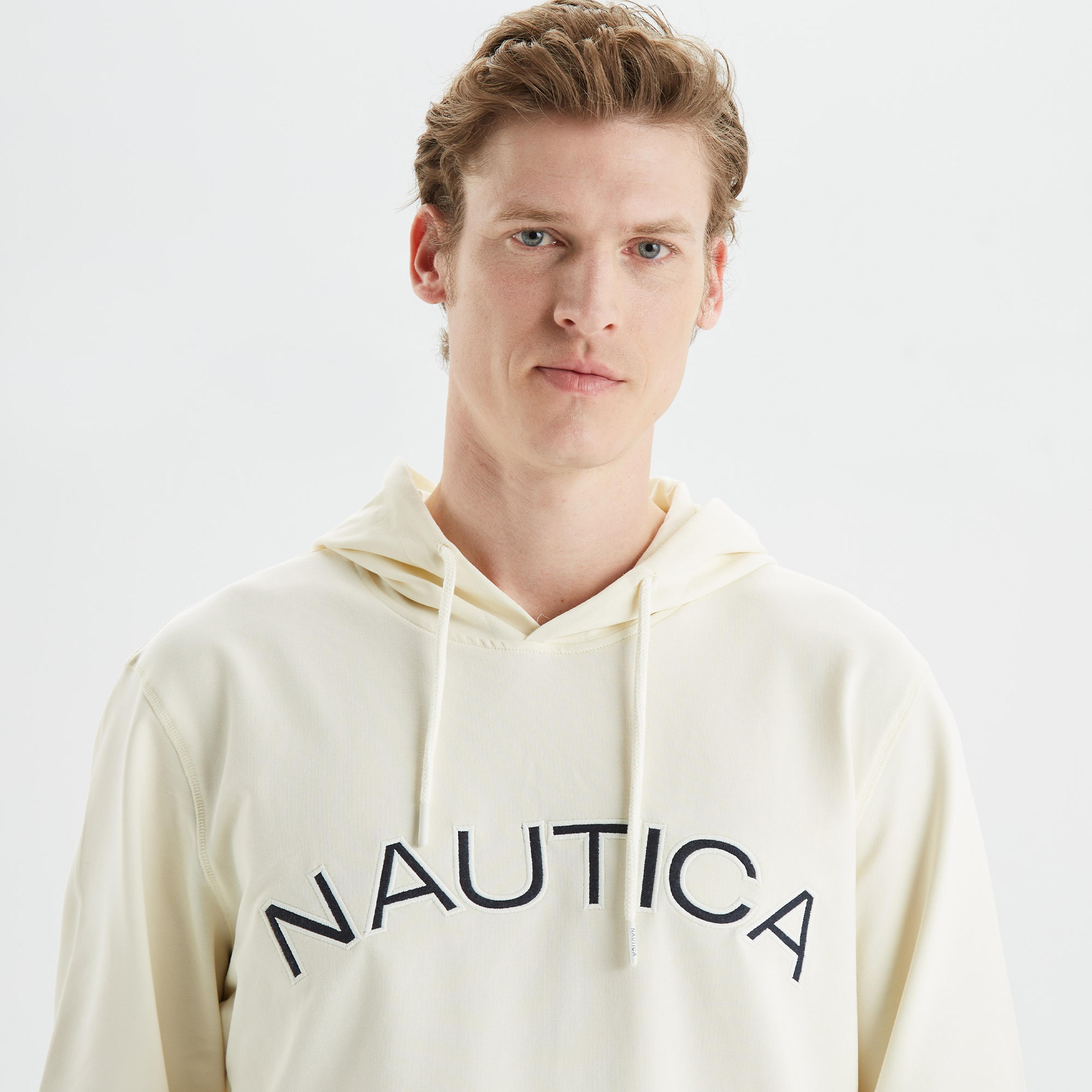 Nautica Erkek Krem Standart Fit Baskılı Sweatshirt