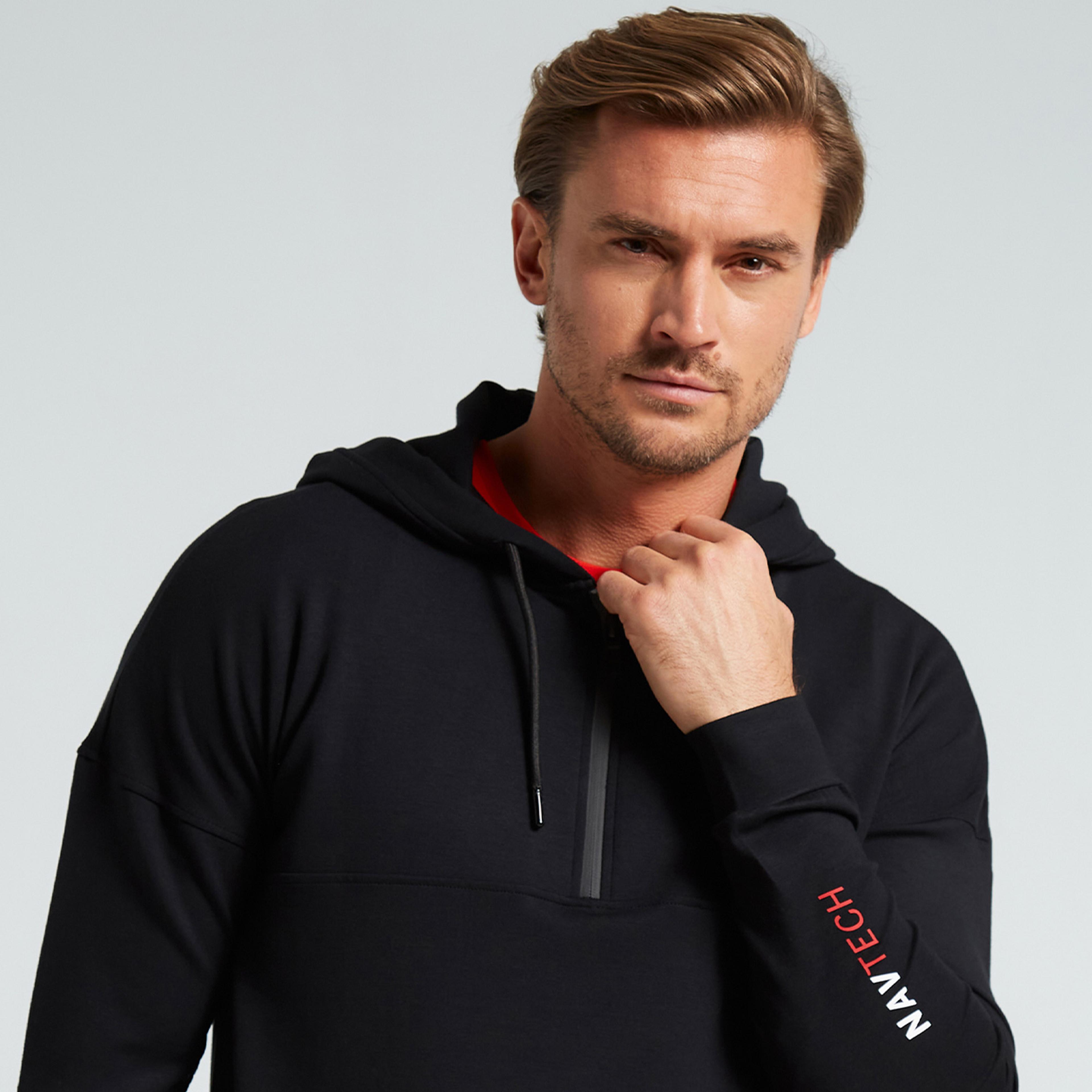 NAUTICA ERKEK SİYAH STANDART FIT UZUN KOLLU SWEATSHIRT