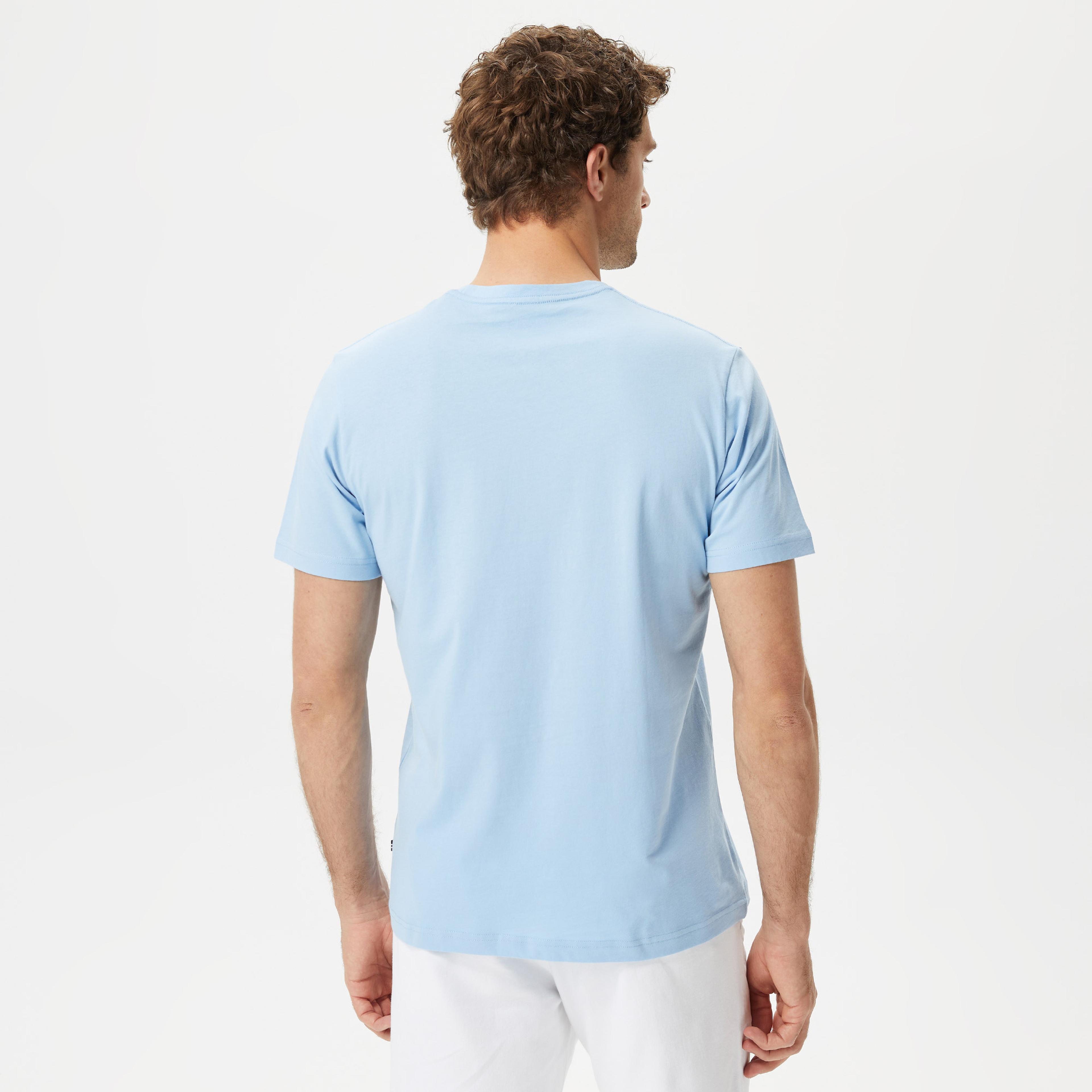 Nautica Erkek Mavi Baskılı Standart Fit T-Shirt