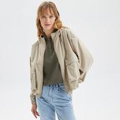 Nautica Kadın Bej Oversize Uzun Kollu Mont