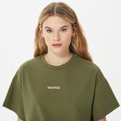 NAUTICA KADIN YEŞİL OVERSIZE KISA KOLLU SWEATSHIRT