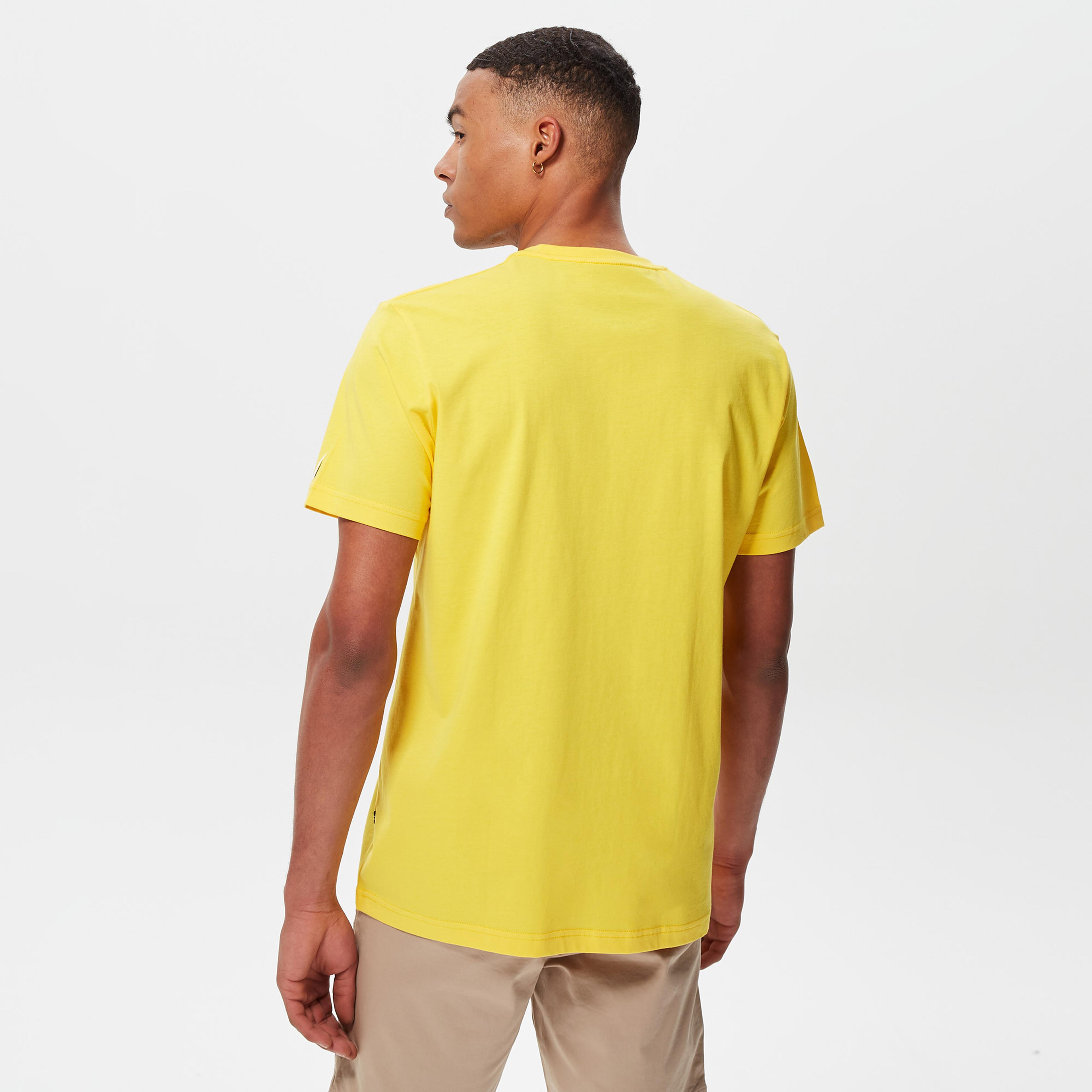 Nautica Erkek Sarı Desenli Standart Fit T-Shirt