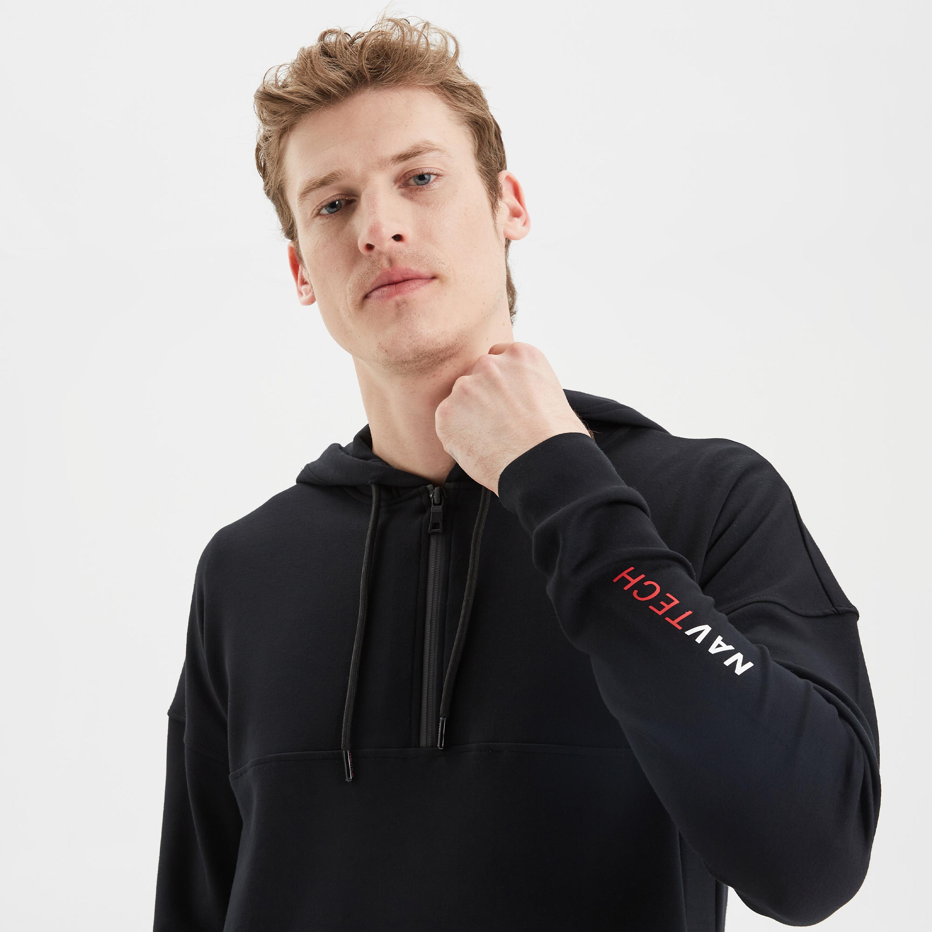 NAUTICA ERKEK SİYAH STANDART FIT UZUN KOLLU SWEATSHIRT