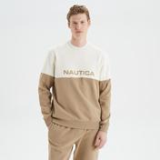 Nautica Erkek Bej Standart Fit Renk Bloklu Sweatshirt