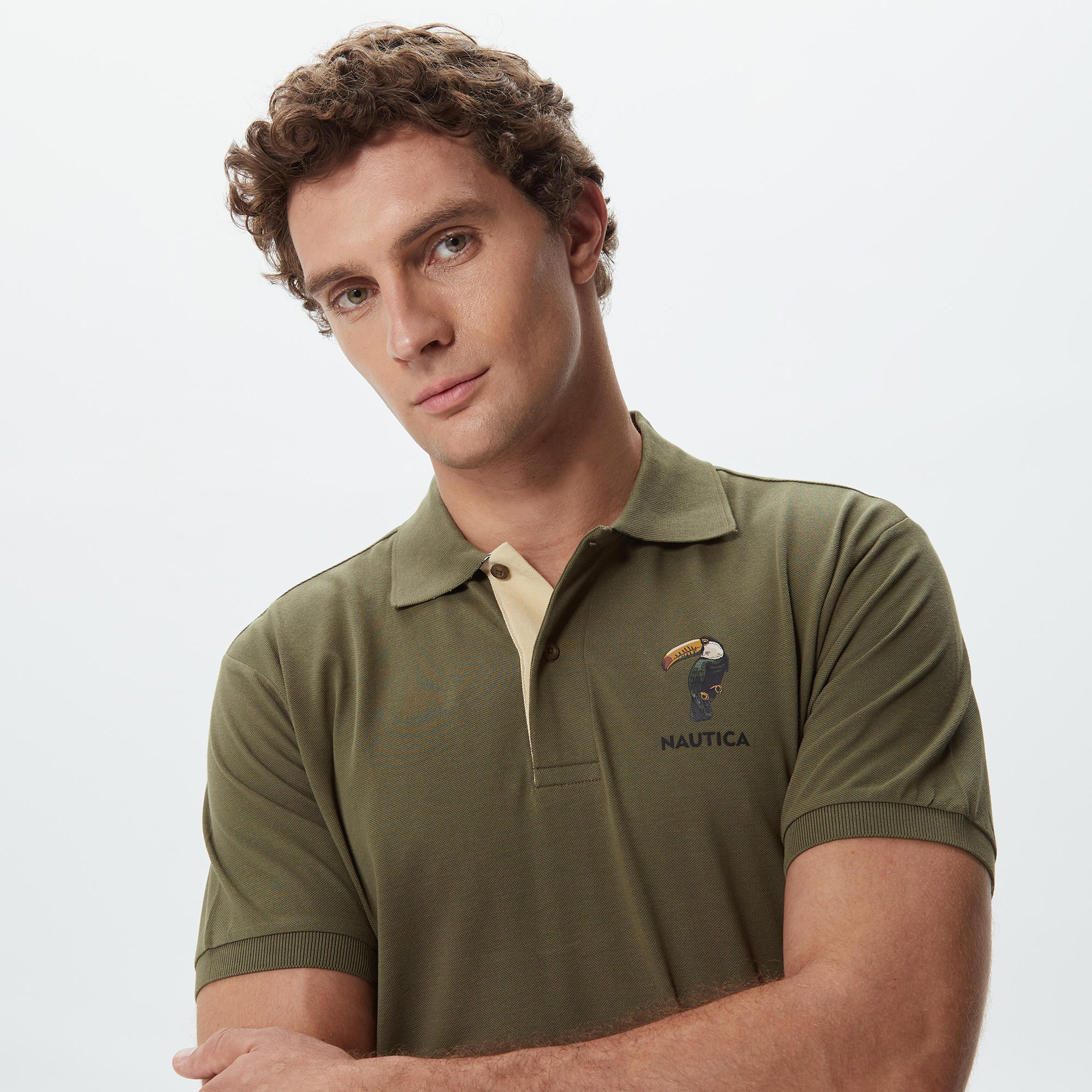 Nautica Erkek Yeşil Classic Fit Kısa Kollu Polo