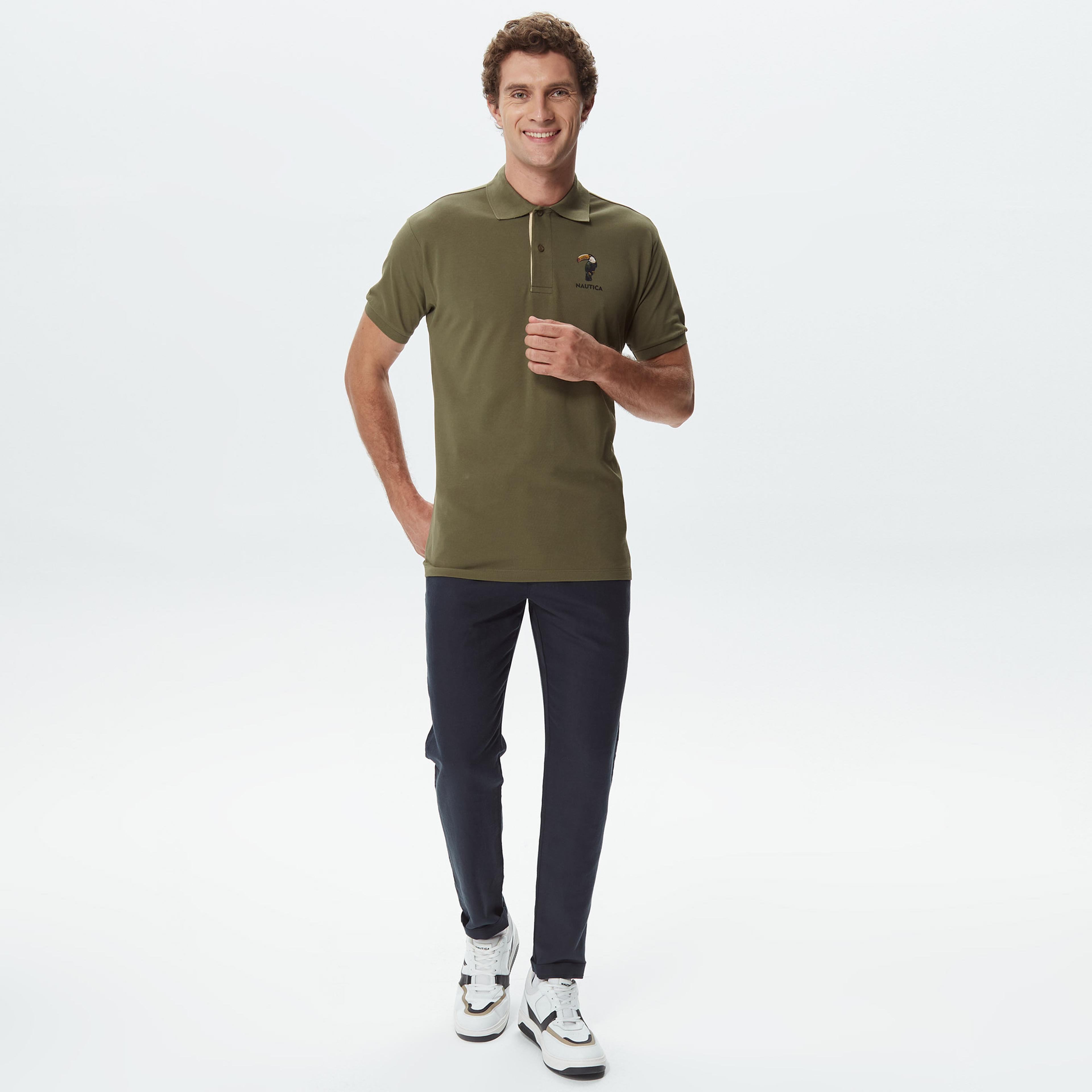 Nautica Erkek Yeşil Classic Fit Kısa Kollu Polo