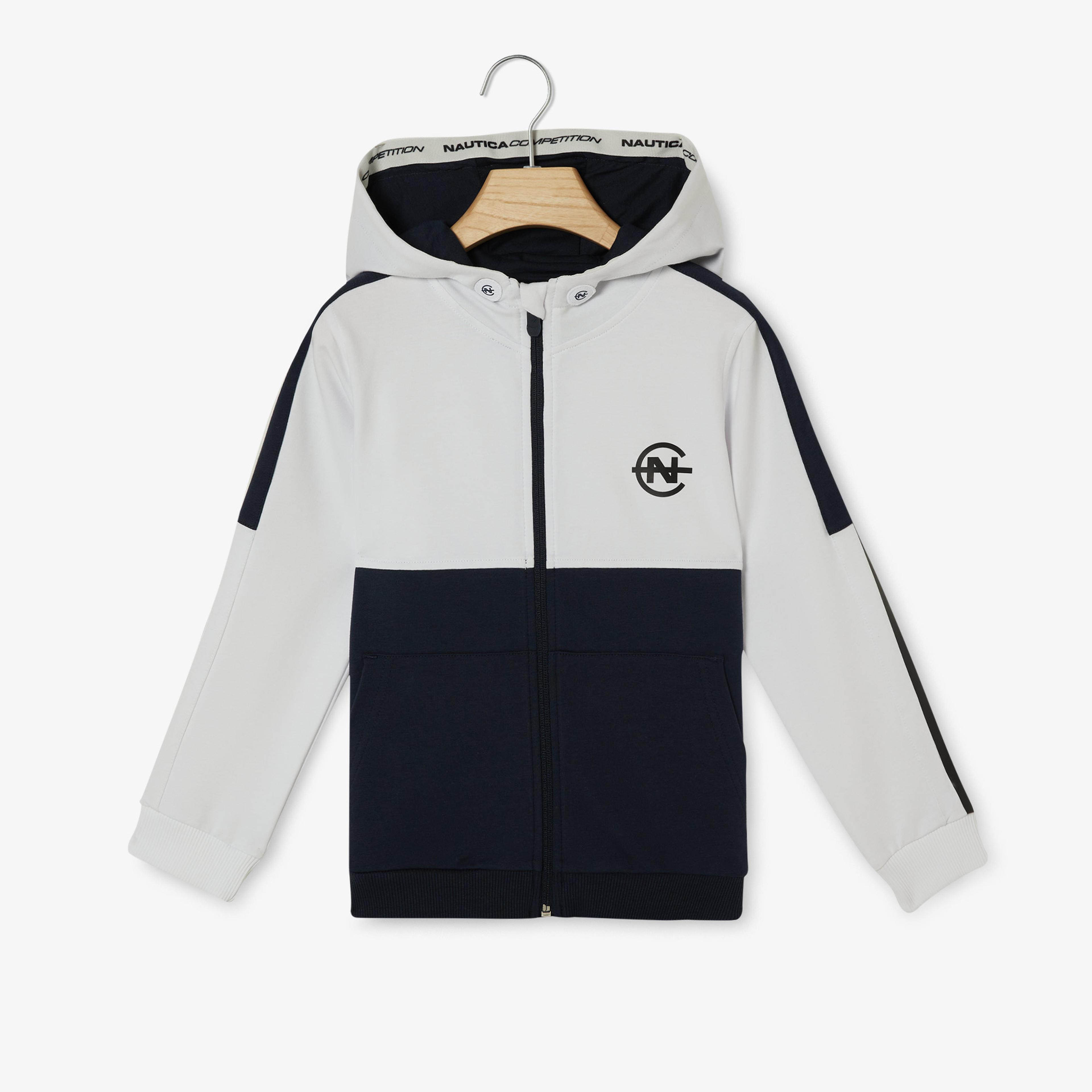 Nautica Erkek Çocuk Beyaz Renk Bloklu Sweatshirt