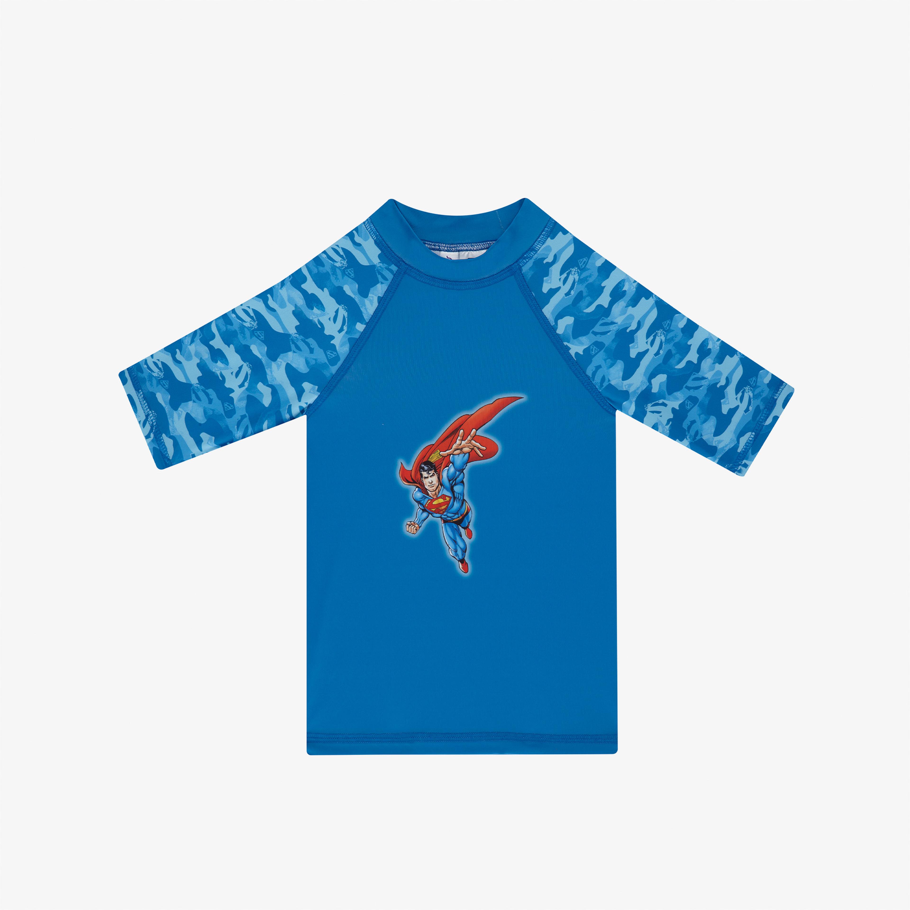 Slipstop Superman Çocuk Mavi Mayo T-Shirt