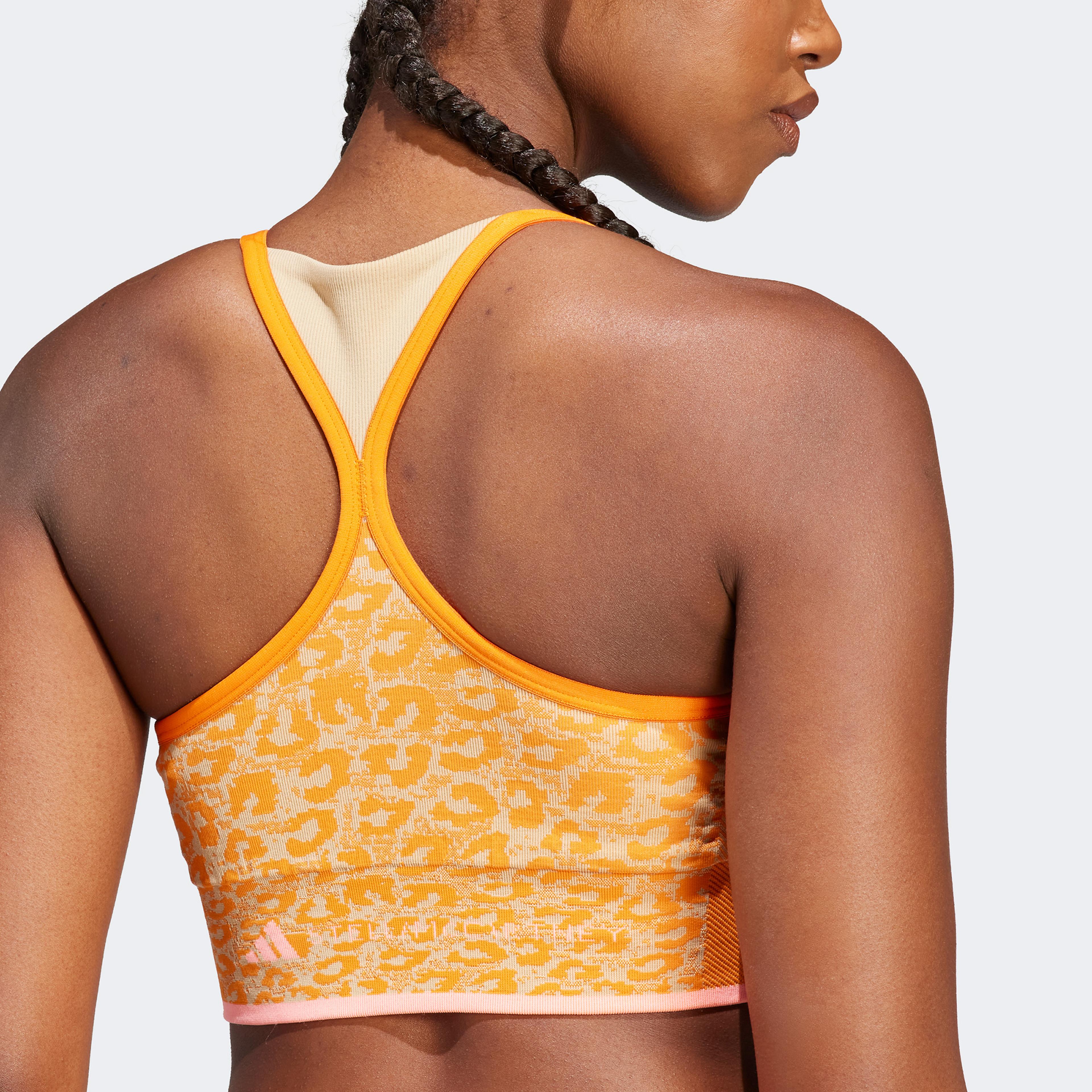 adidas by Stella McCartney TrueStrength Seamless Medium-Support Yoga Kadın Turuncu Bra
