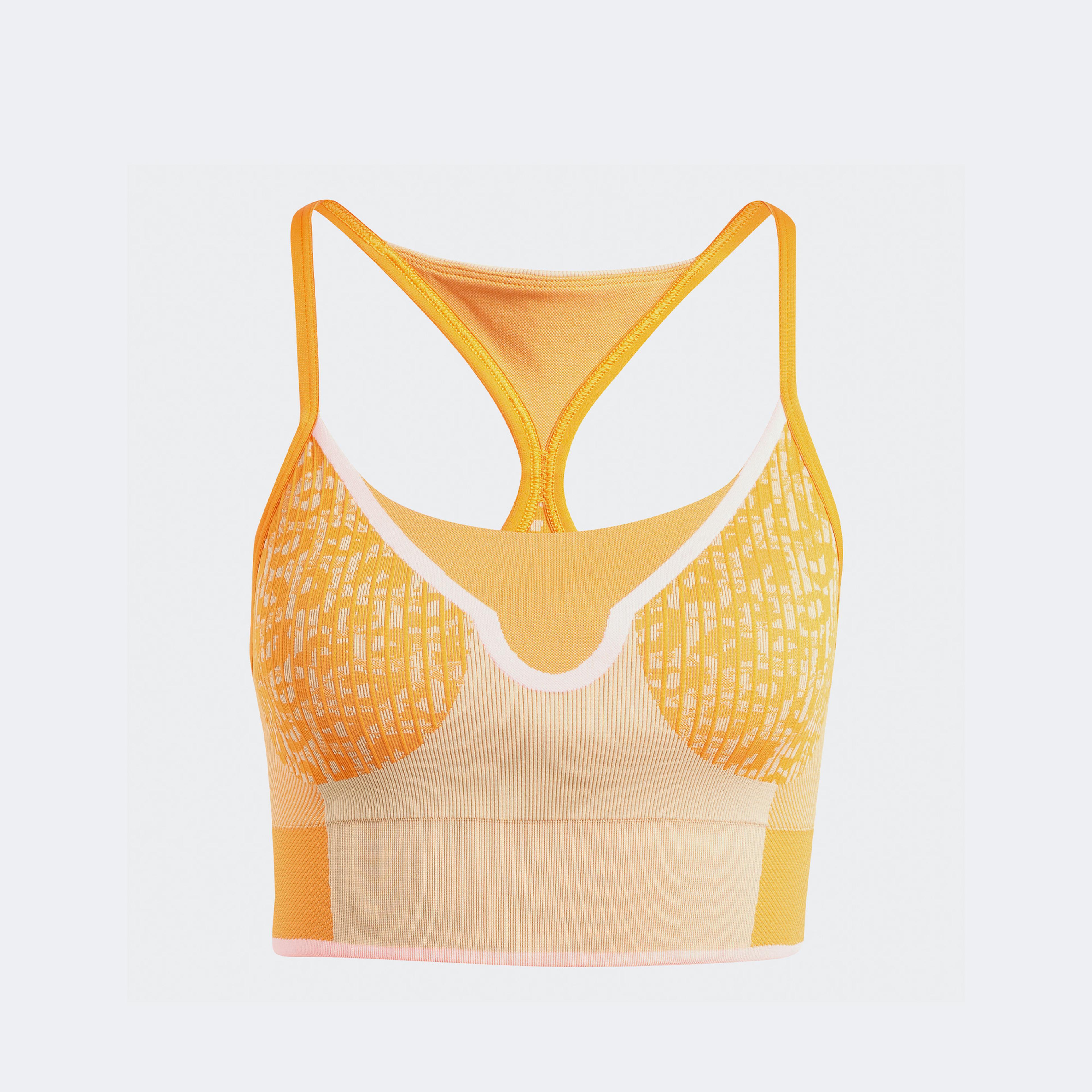 adidas by Stella McCartney TrueStrength Seamless Medium-Support Yoga Kadın Turuncu Bra