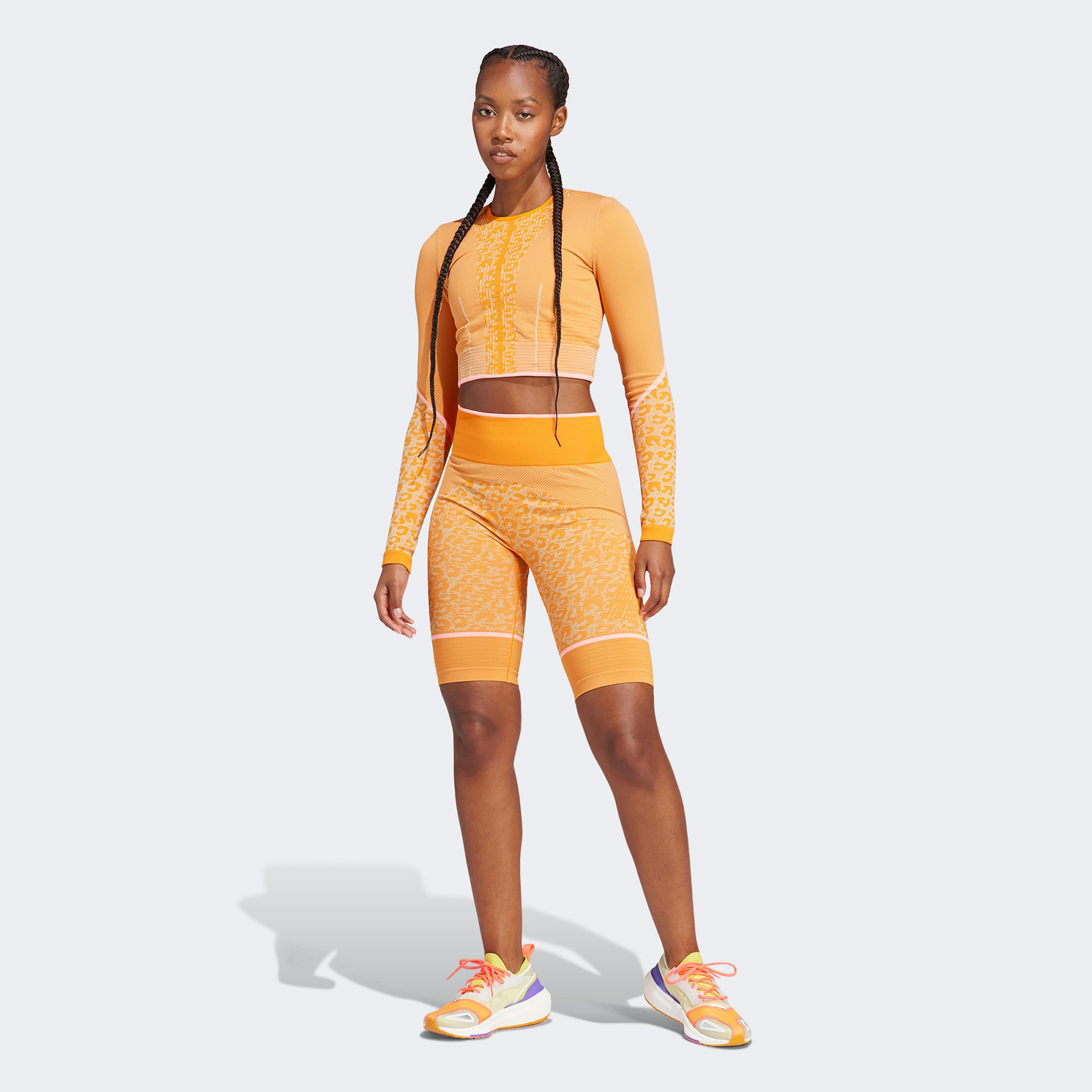 adidas by Stella McCartney TrueStrength Seamless Medium-Support Yoga Kadın Turuncu Bra