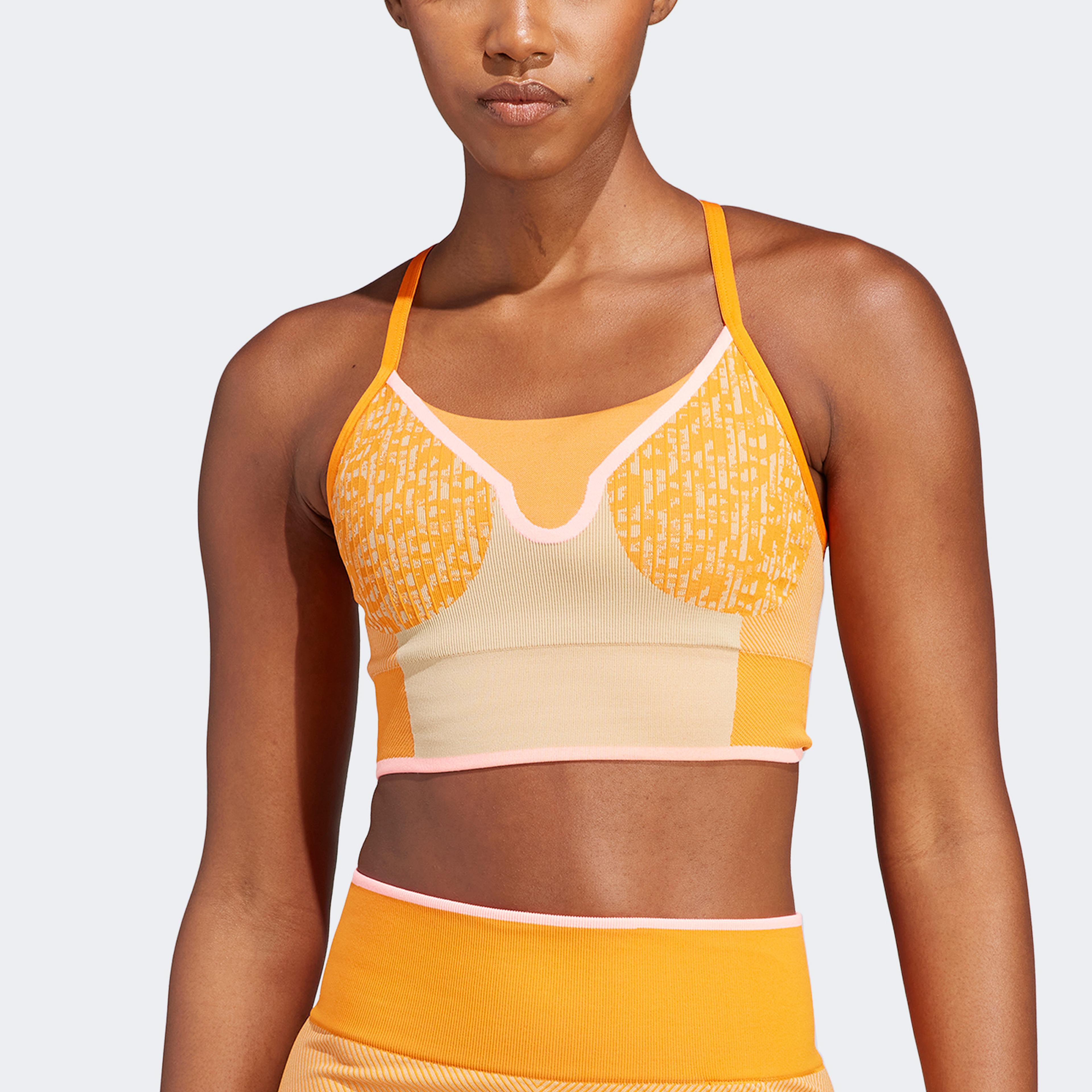 adidas by Stella McCartney TrueStrength Seamless Medium-Support Yoga Kadın Turuncu Bra