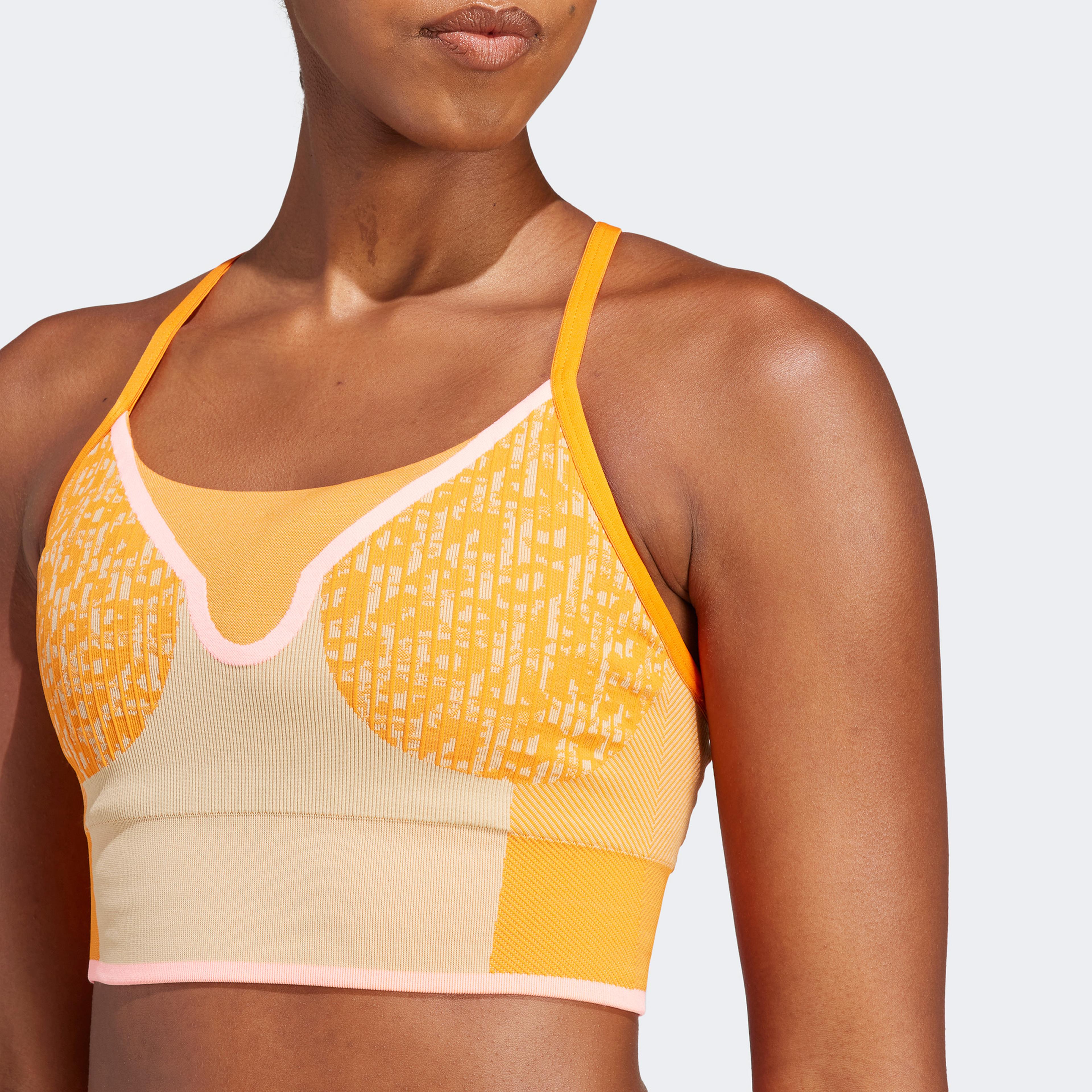 adidas by Stella McCartney TrueStrength Seamless Medium-Support Yoga Kadın Turuncu Bra