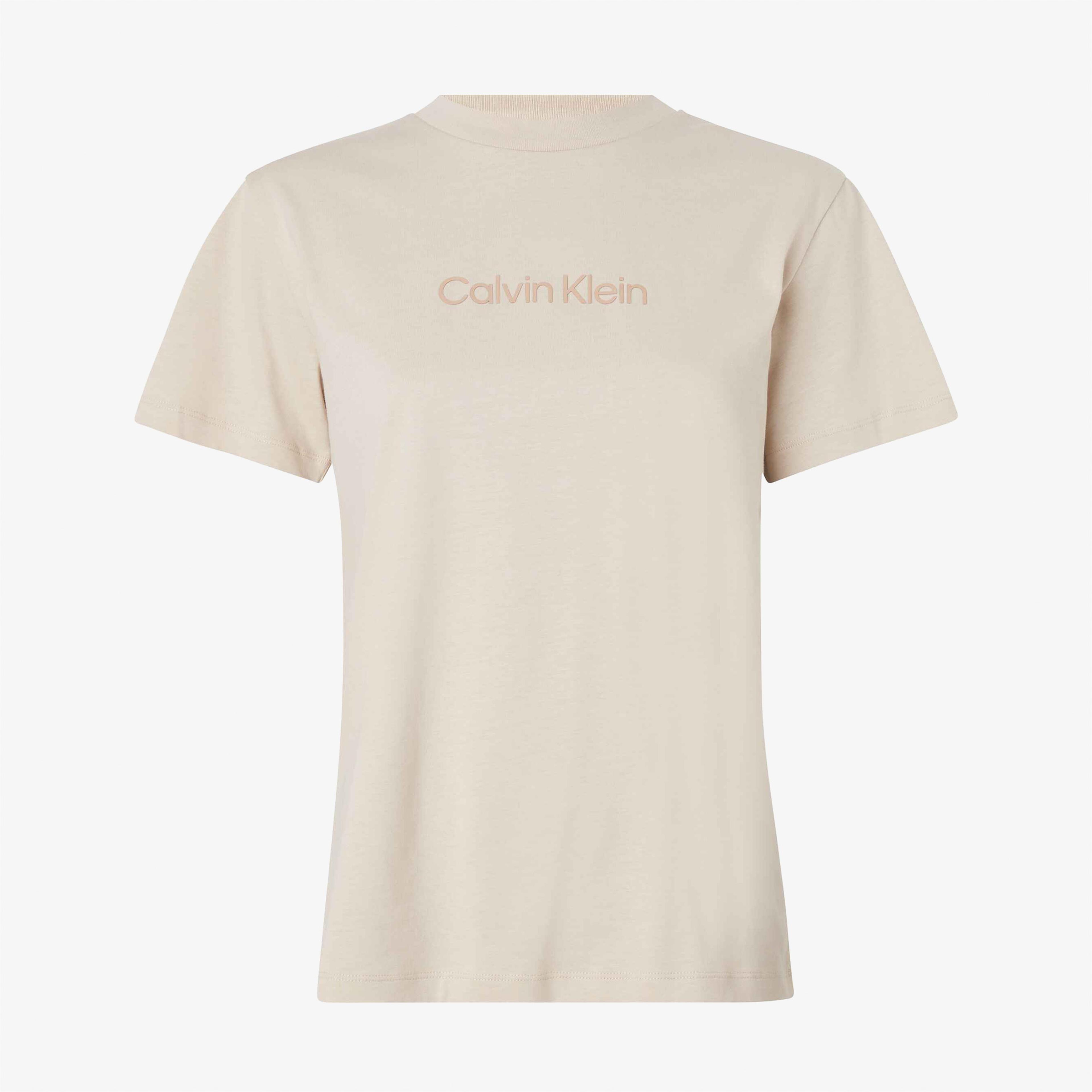 Calvin Klein Hero Logo Regular Krem Kadın T-Shirt
