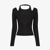 Calvin Klein Double Layer Milano Long Sleeve Siyah Kadın Sweatshirt