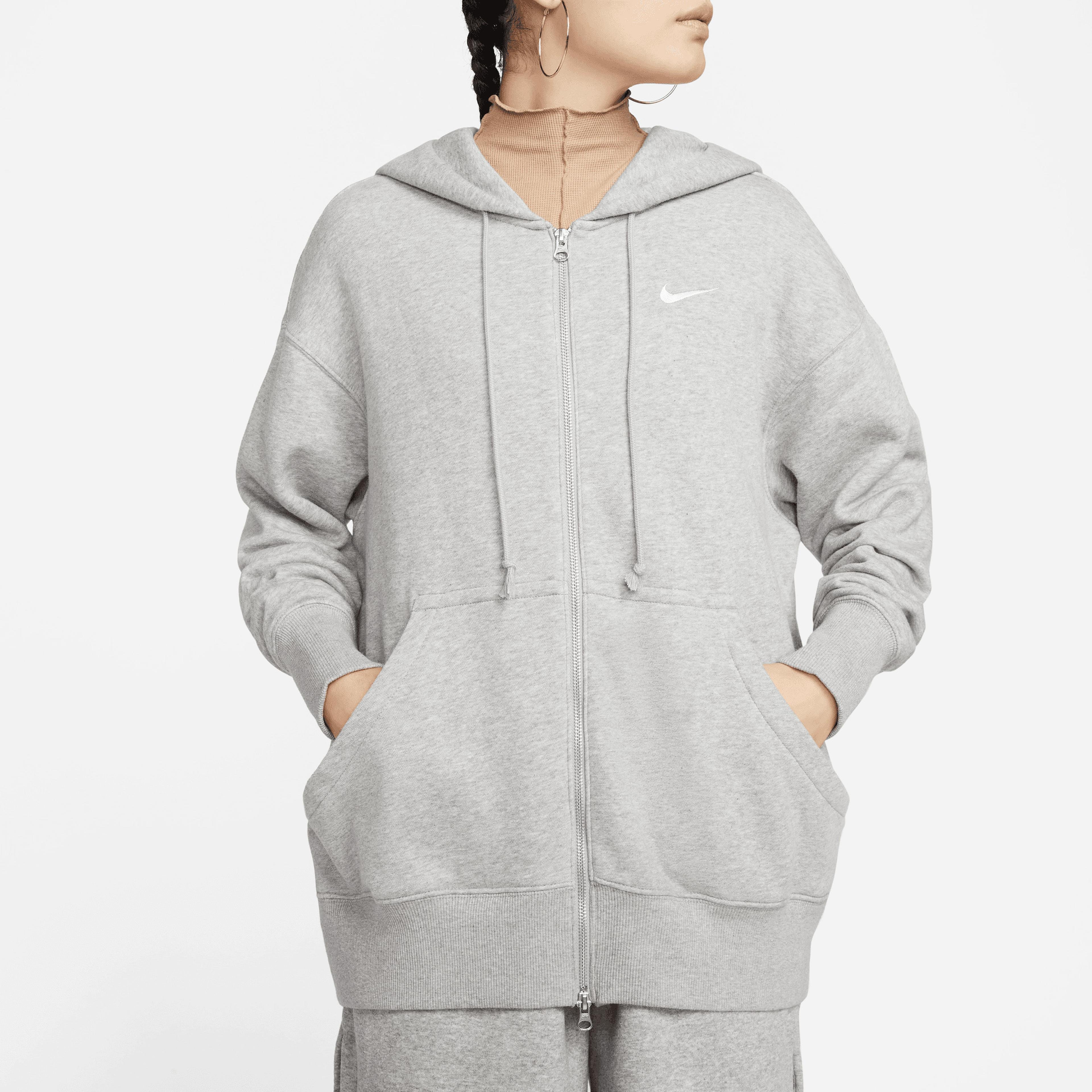 Nike Sportswear Phoenix Fleece Oversize Kadın Gri Eşofman Üstü