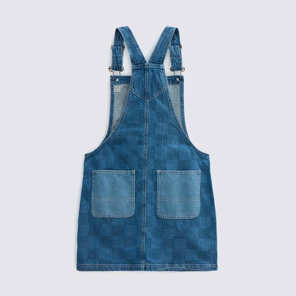 Vans Mended Check Denim Pinafore Kadın Mavi Elbise_1