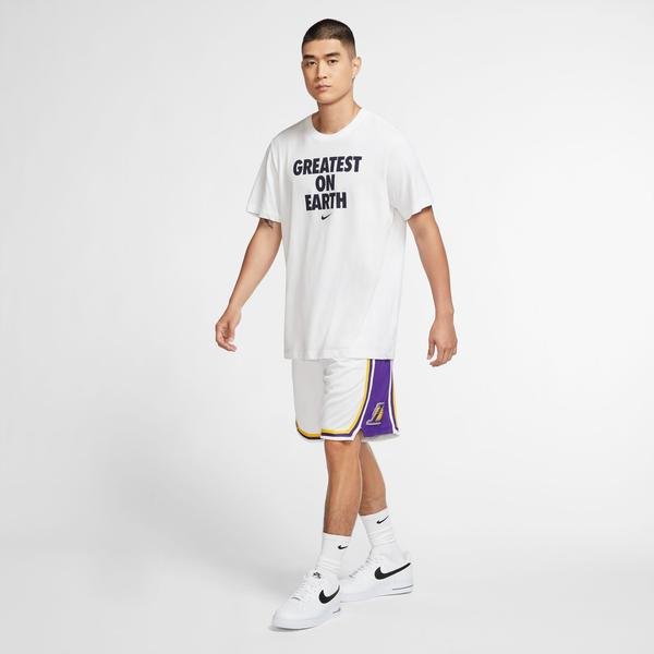 Nike Los Angeles Lakers NBA Swingman Erkek Beyaz Şort