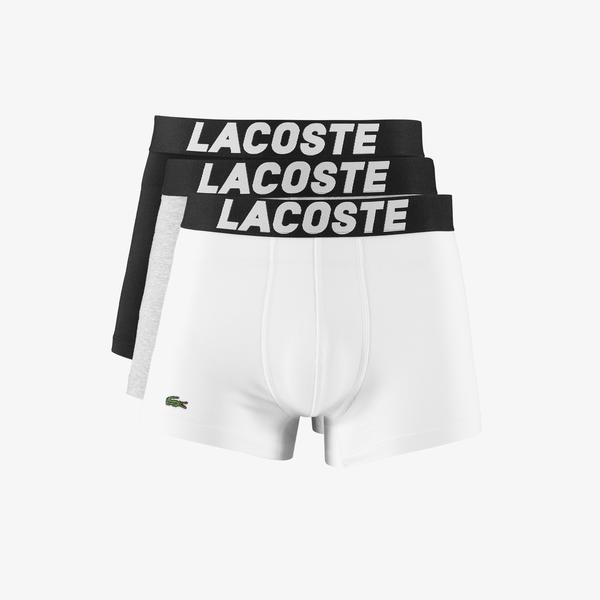 Lacoste Classic Erkek Baskılı 3'lü Renkli Boxer
