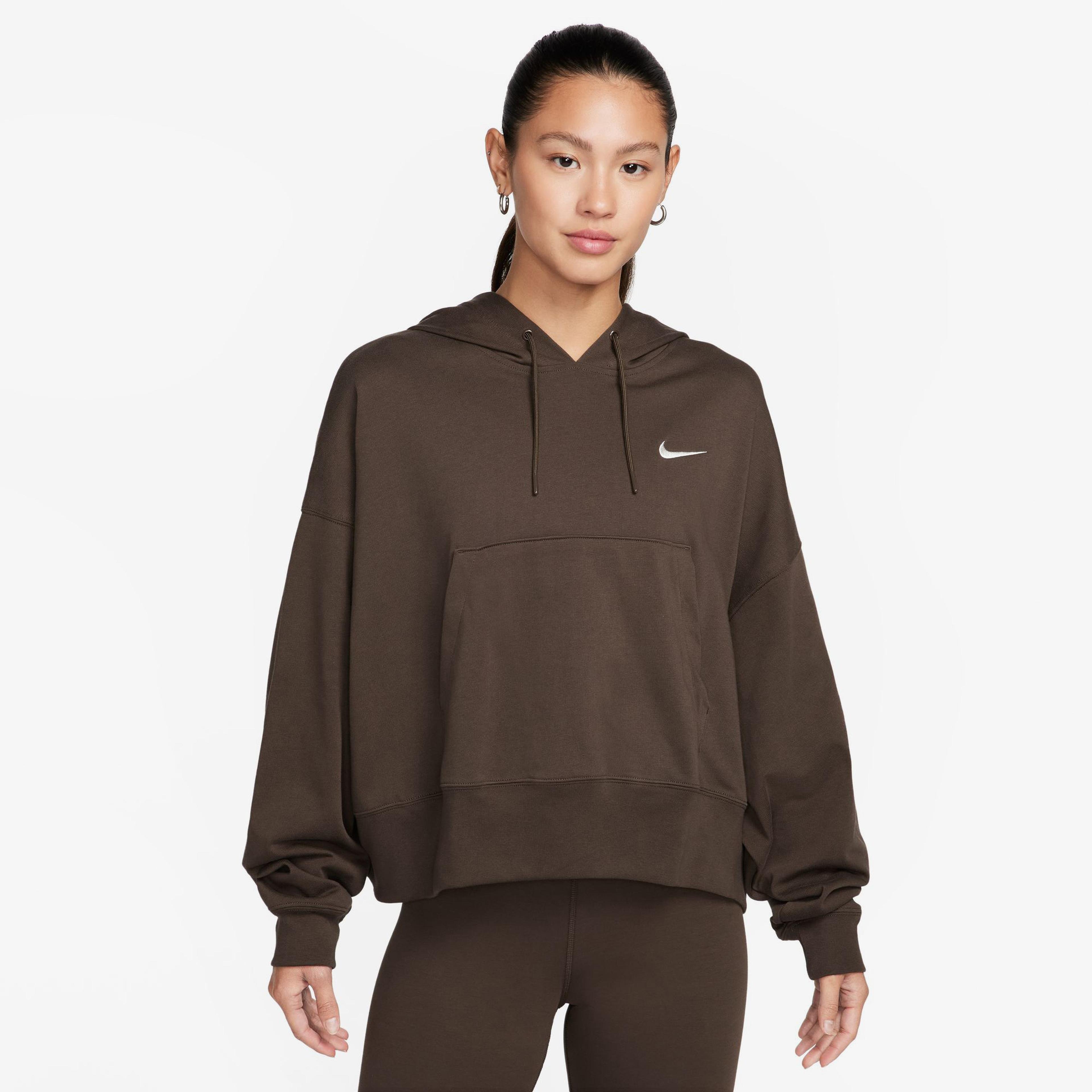 Nike Sportswear Jersey Oversize Pullover Kadın Kahverengi Hoodie