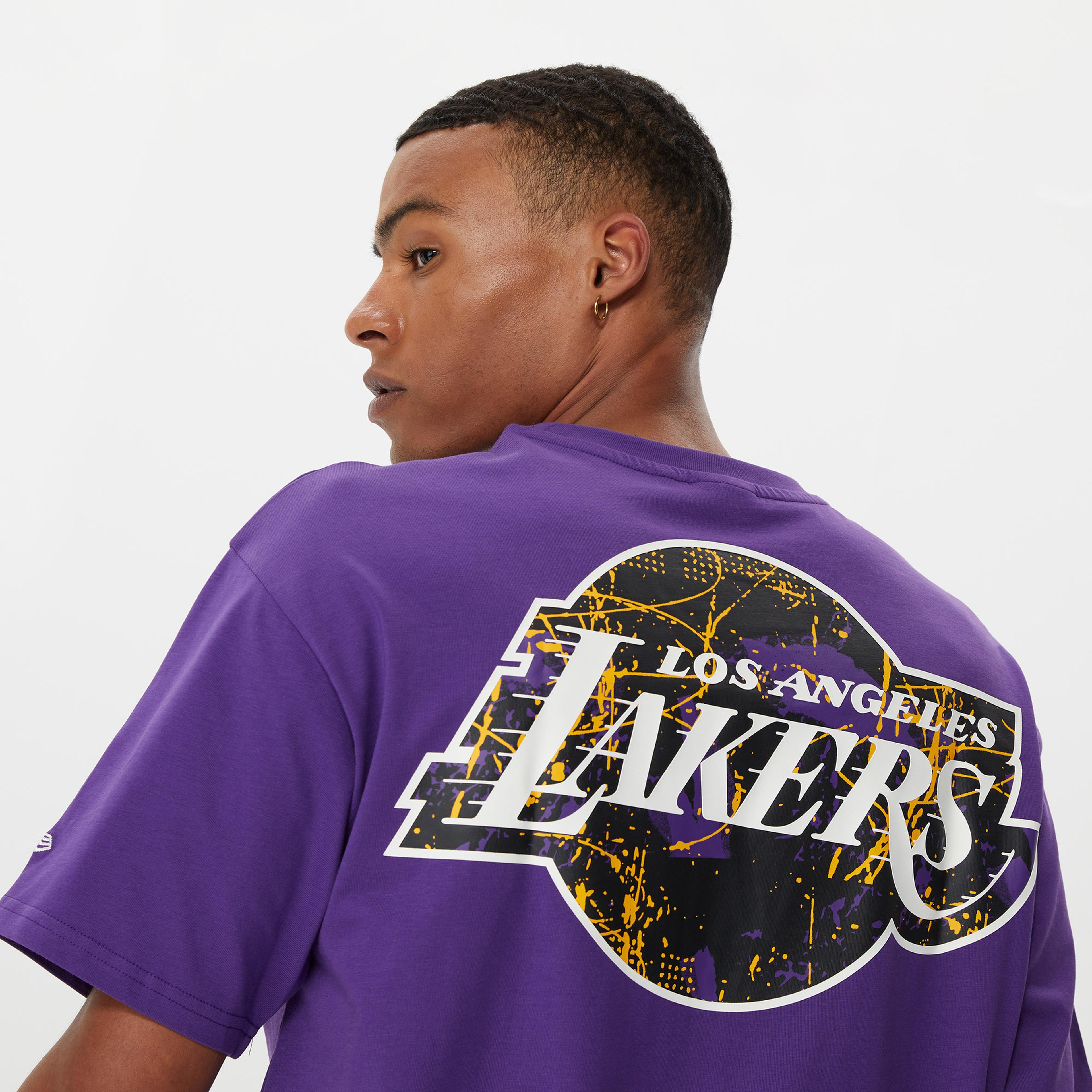New Era Infill Team Logo Os Los Angeles Lakers Erkek Mor T-Shirt