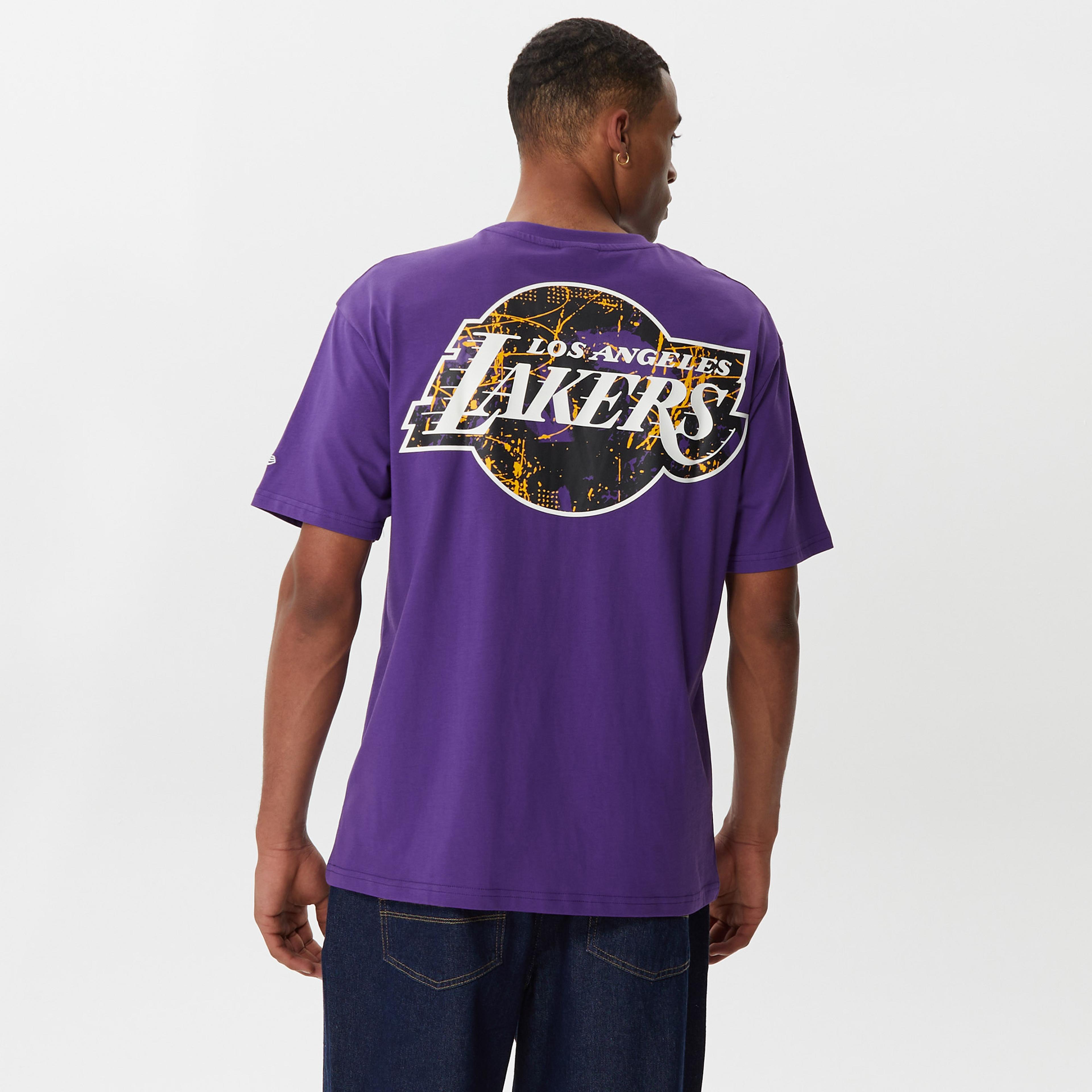 New Era Infill Team Logo Os Los Angeles Lakers Erkek Mor T-Shirt