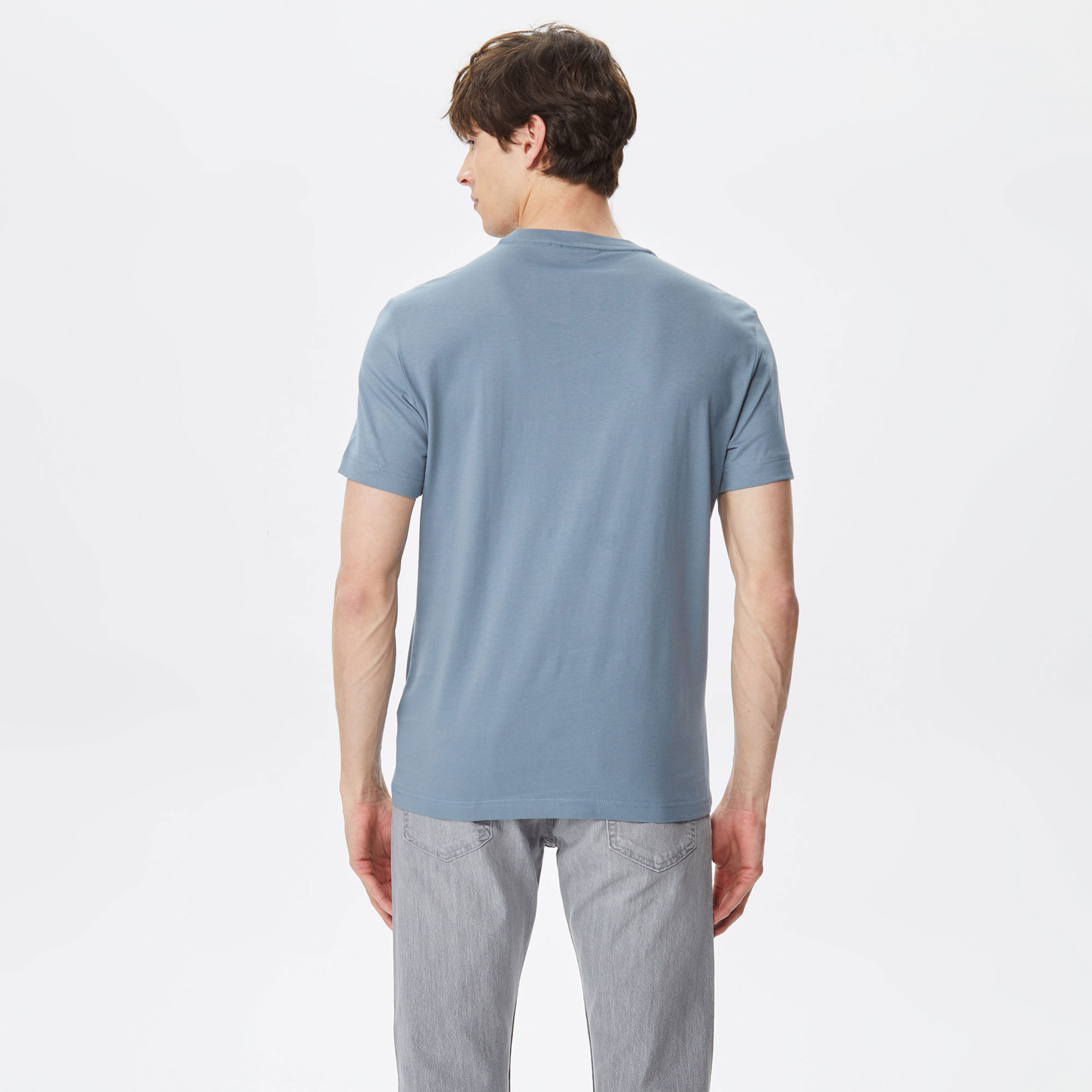 Calvin Klein New York Logo Erkek Gri T-Shirt