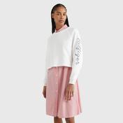 Tommy Hilfiger Regular Rope Puff Print C-Neck Swtshrt Kadın Beyaz Sweatshirt