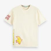 Scotch & Soda Washed Artwork Erkek Krem Rengi T-Shirt