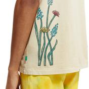 Scotch & Soda Washed Artwork Erkek Krem Rengi T-Shirt