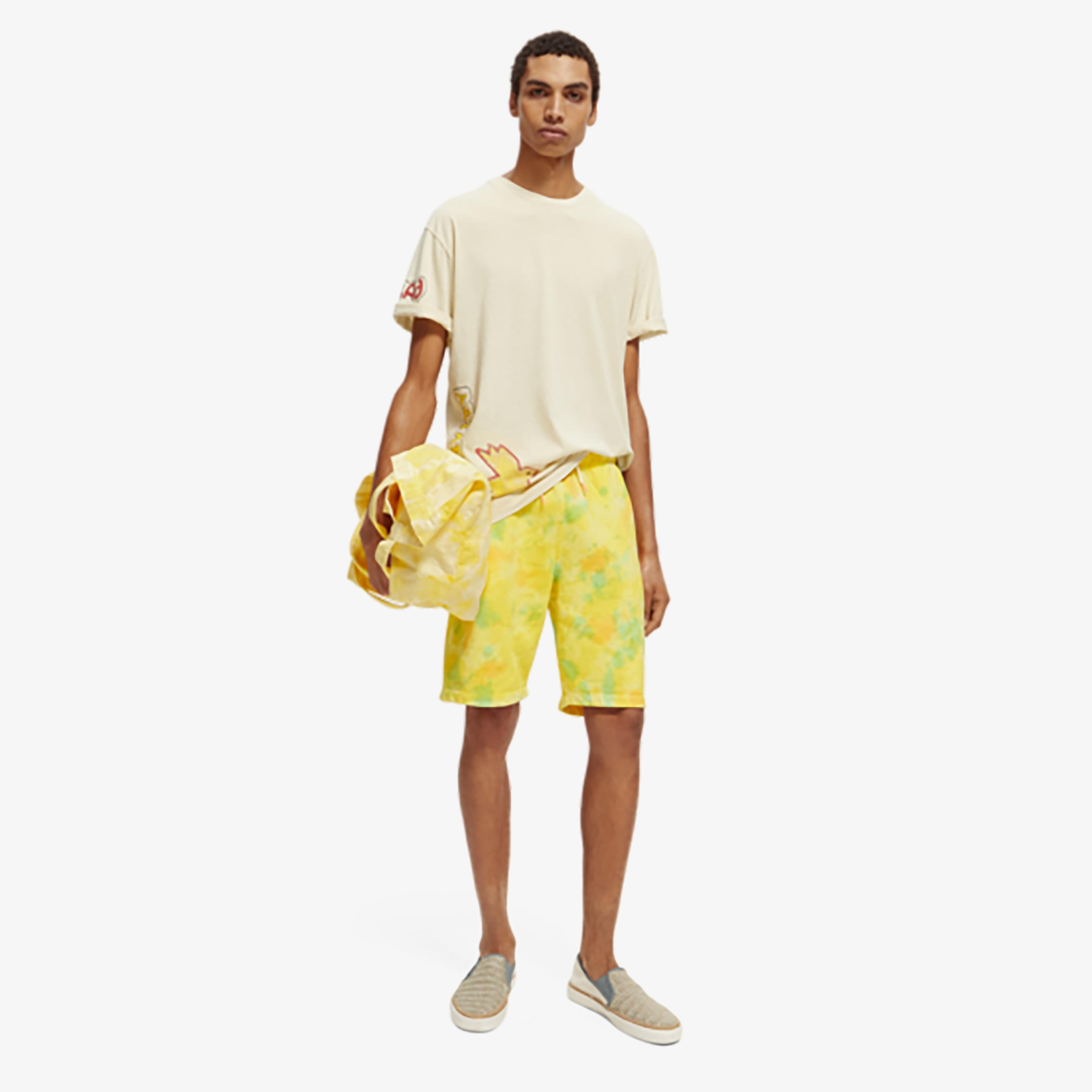 Scotch & Soda Washed Artwork Erkek Krem Rengi T-Shirt