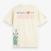Scotch & Soda Washed Artwork Erkek Krem Rengi T-Shirt