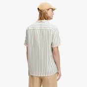 Scotch & Soda Toweling Striped Camp Erkek Yeşil Gömlek