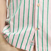 Scotch & Soda Toweling Striped Camp Erkek Yeşil Gömlek