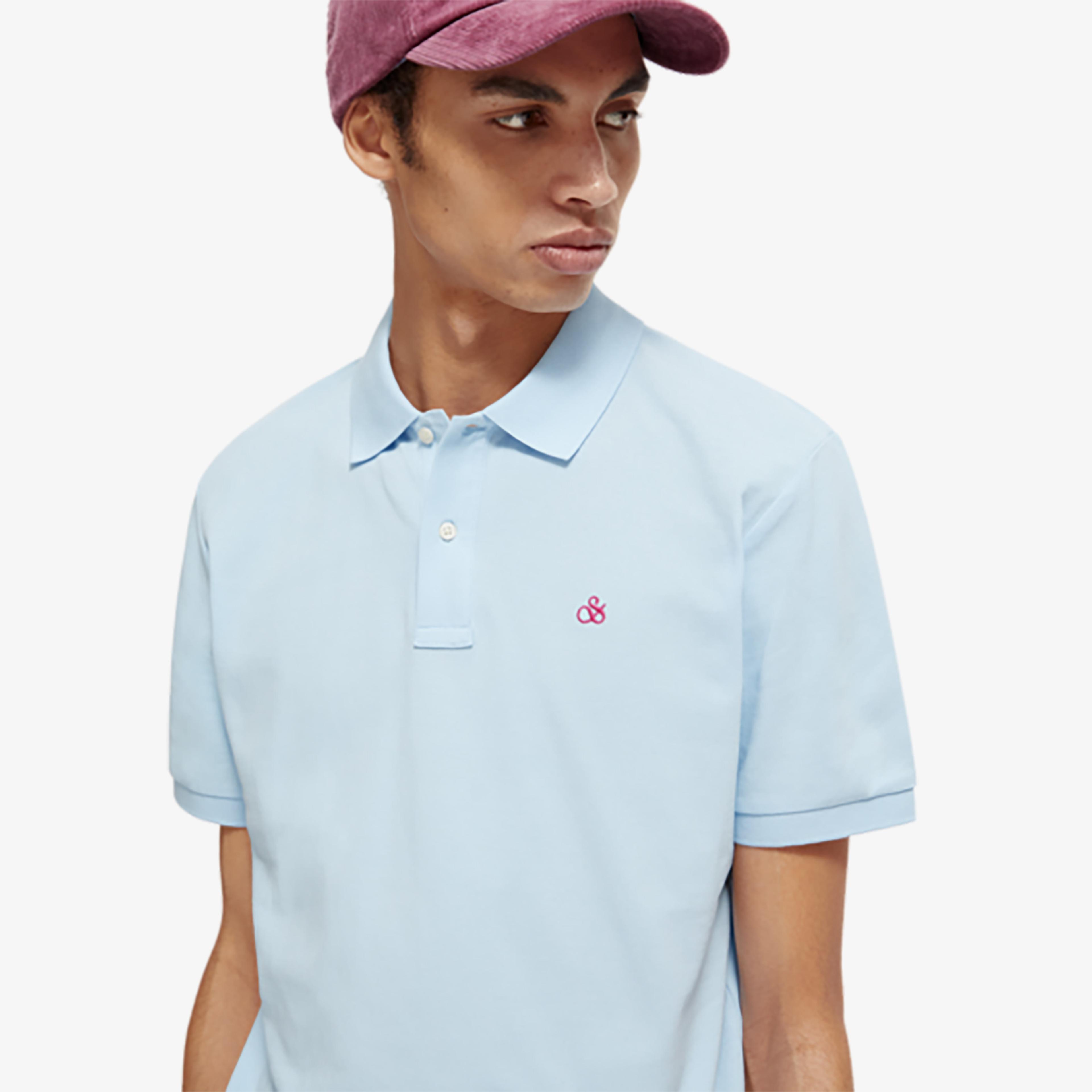 Scotch & Soda Classic Organic Pique Erkek Mavi Polo