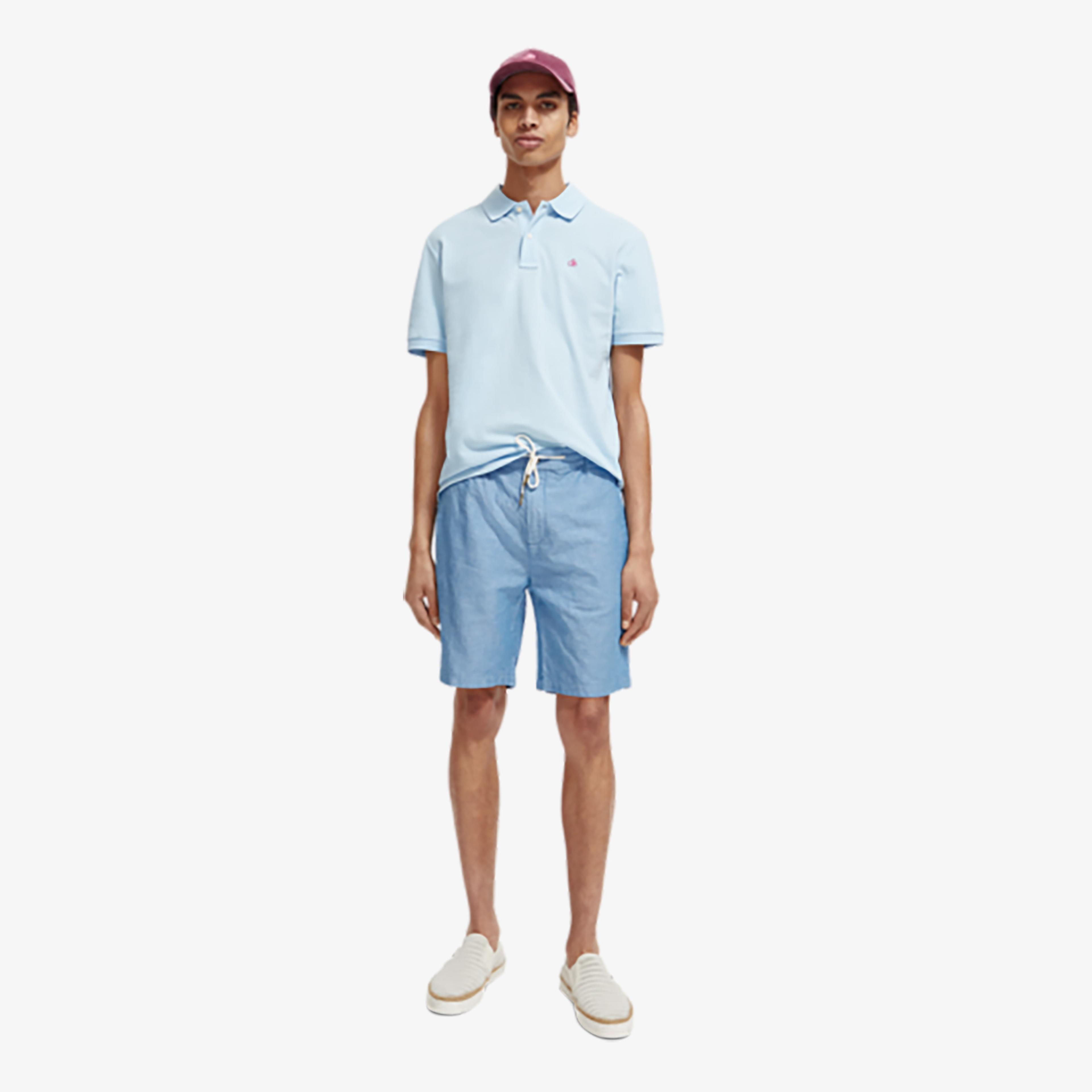 Scotch & Soda Classic Organic Pique Erkek Mavi Polo