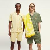 Scotch & Soda Embroidered Towelling Camp Erkek Yeşil Gömlek
