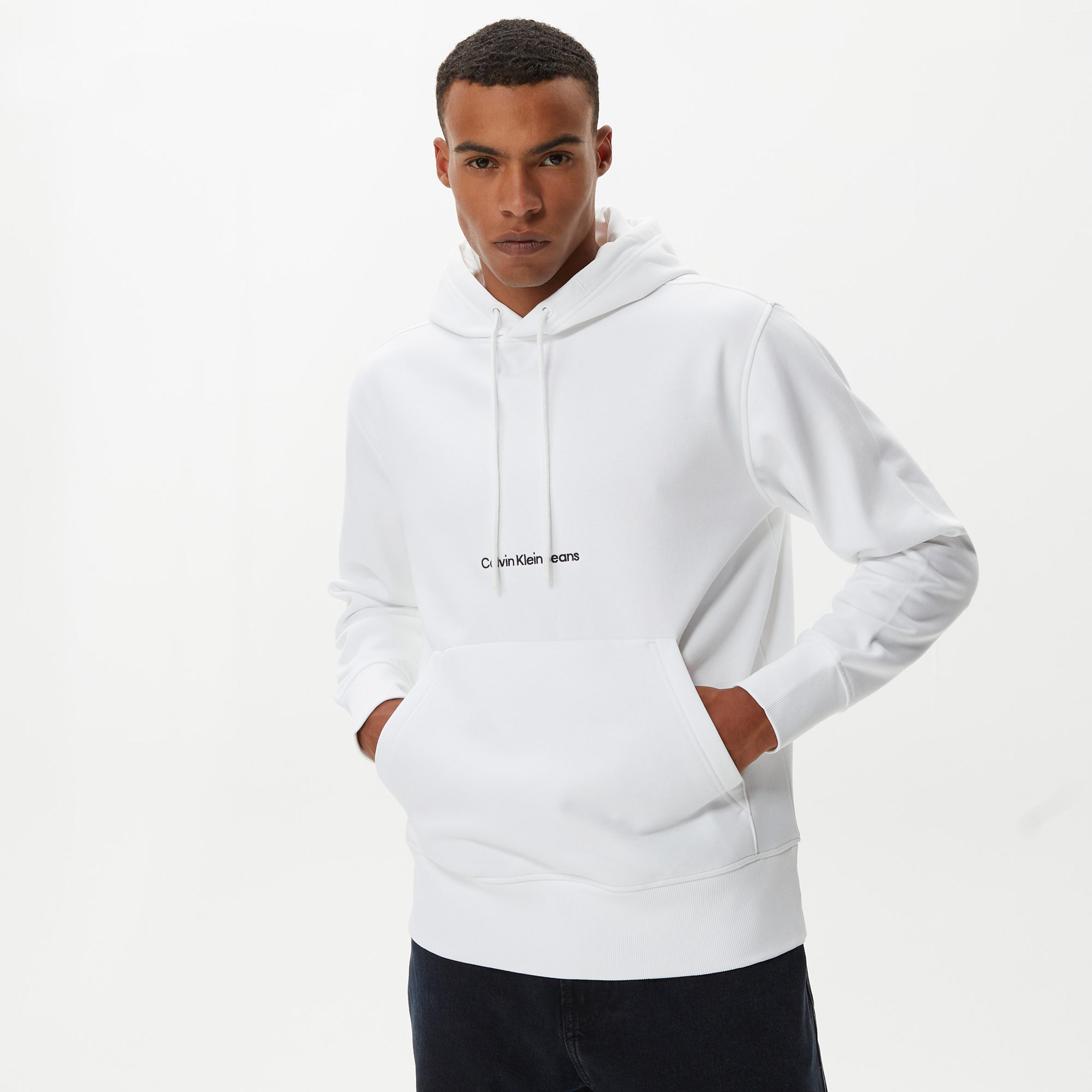Calvin Klein Institutional Beyaz Erkek Sweatshirt