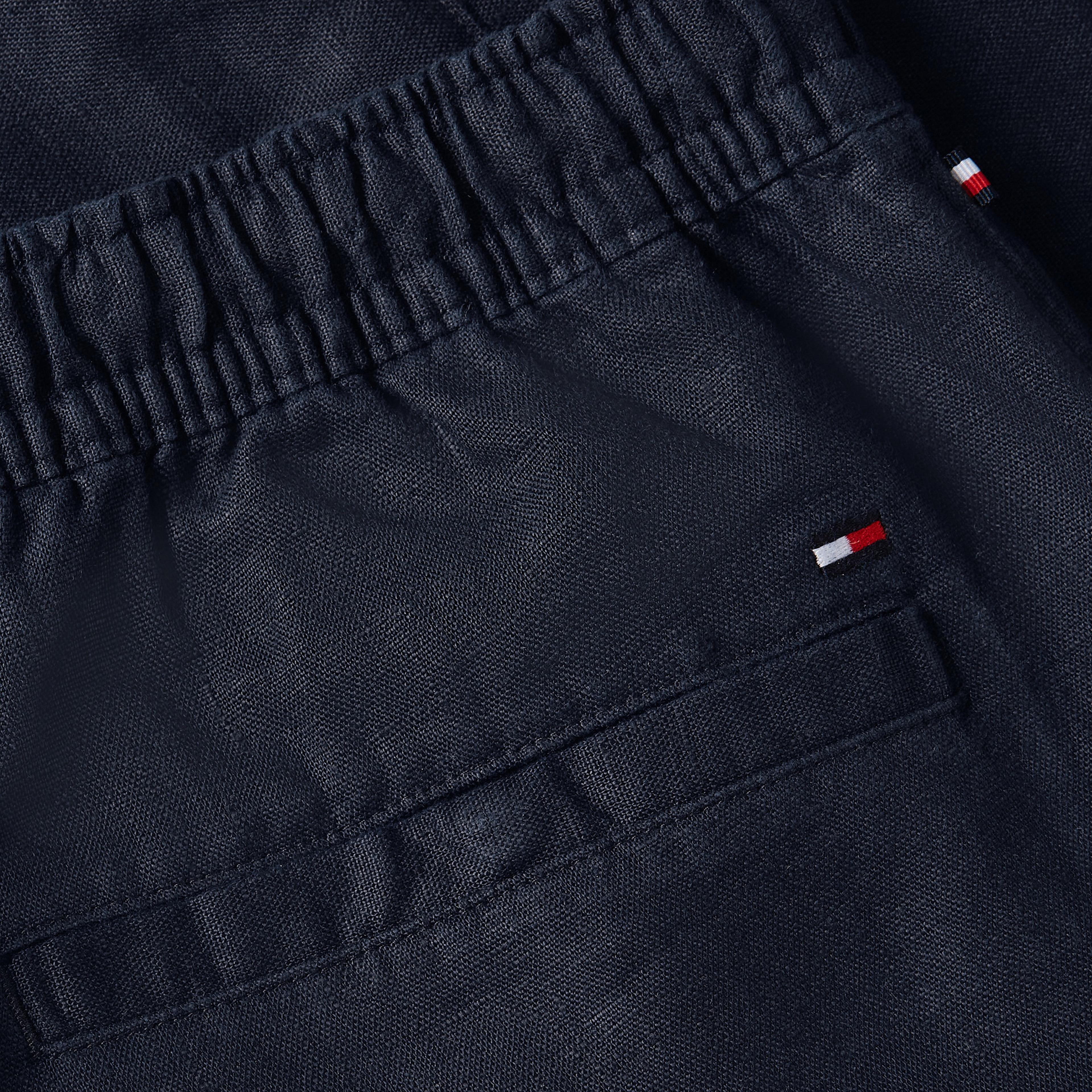 Tommy Hilfiger Harlem Solid Linen Po Utility Erkek Siyah Şort