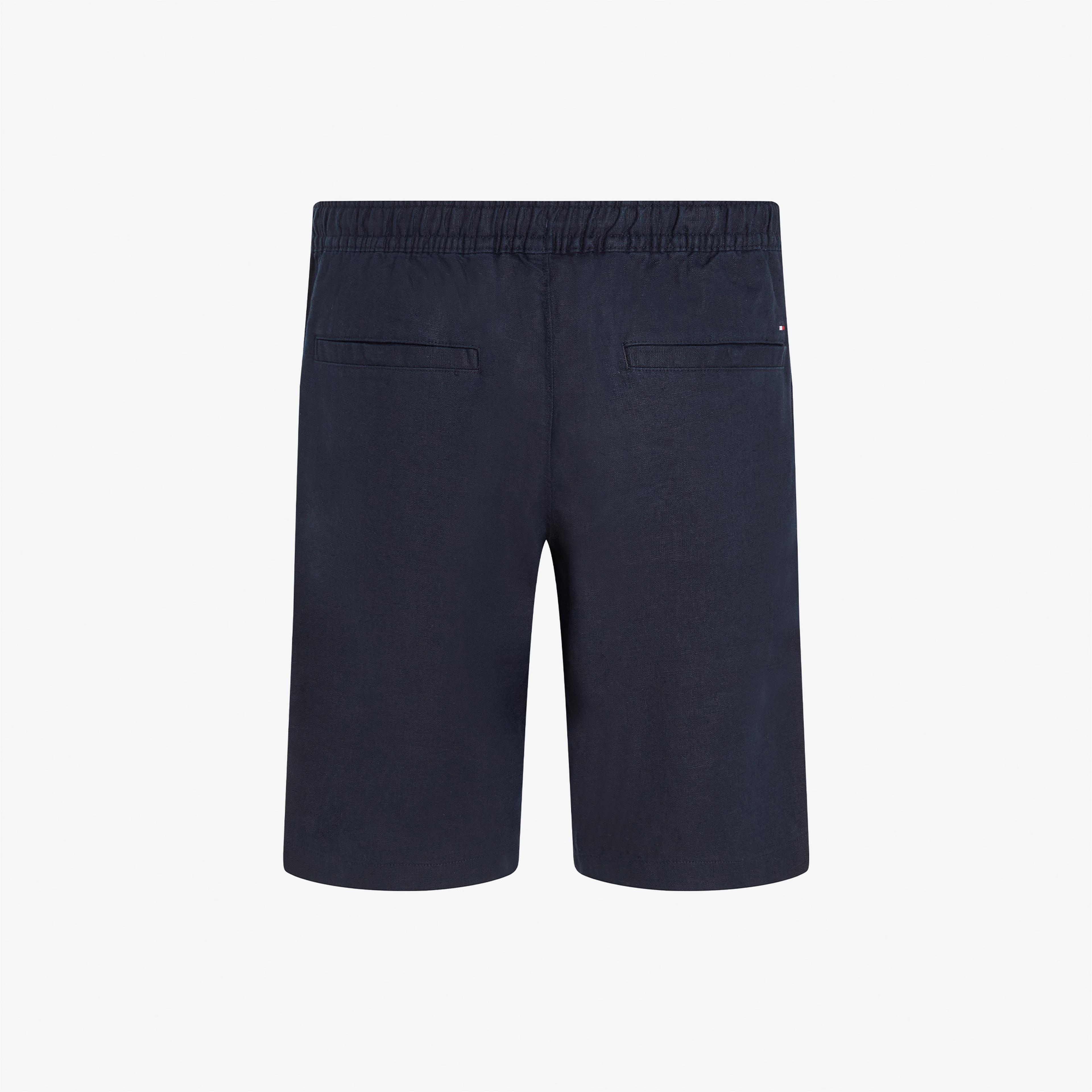 Tommy Hilfiger Harlem Solid Linen Po Utility Erkek Siyah Şort