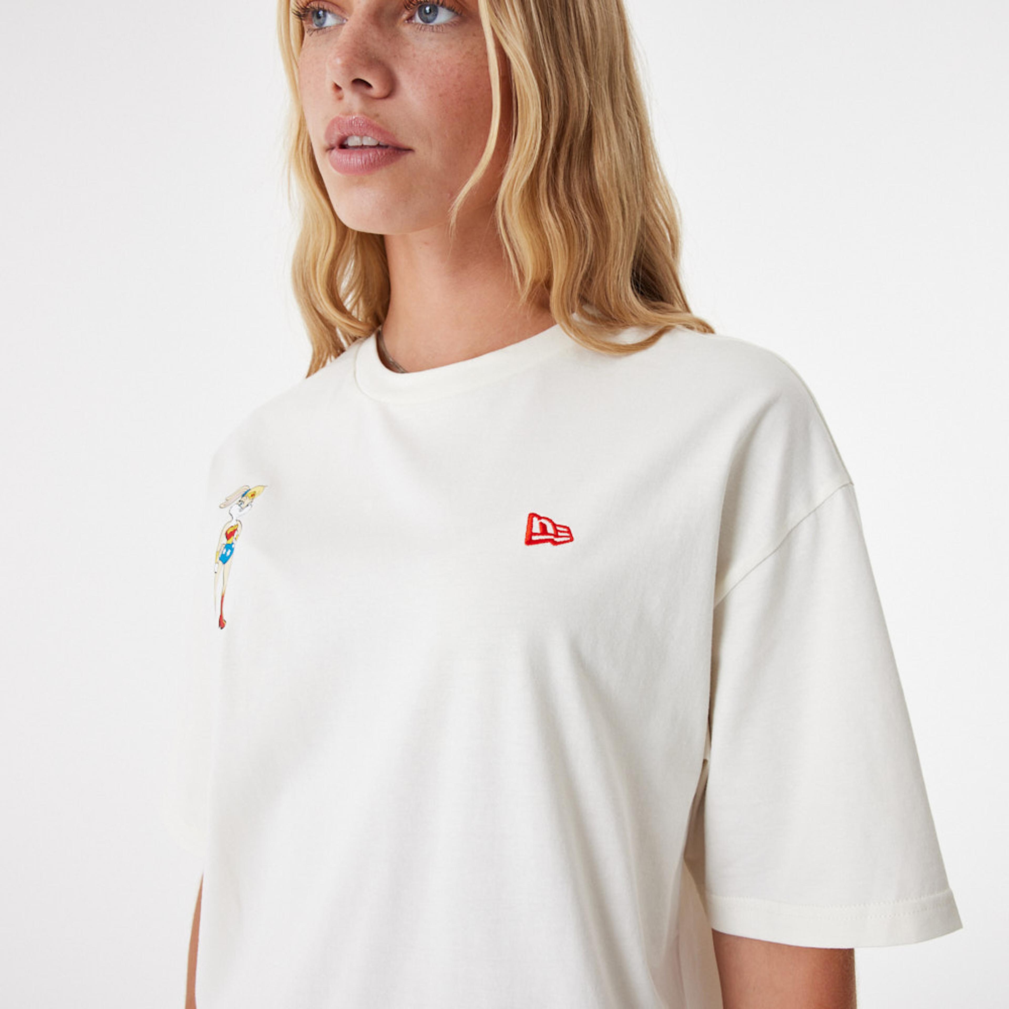 New Era Superhero Character Looney Tunes Mashups Unisex Beyaz T-Shirt