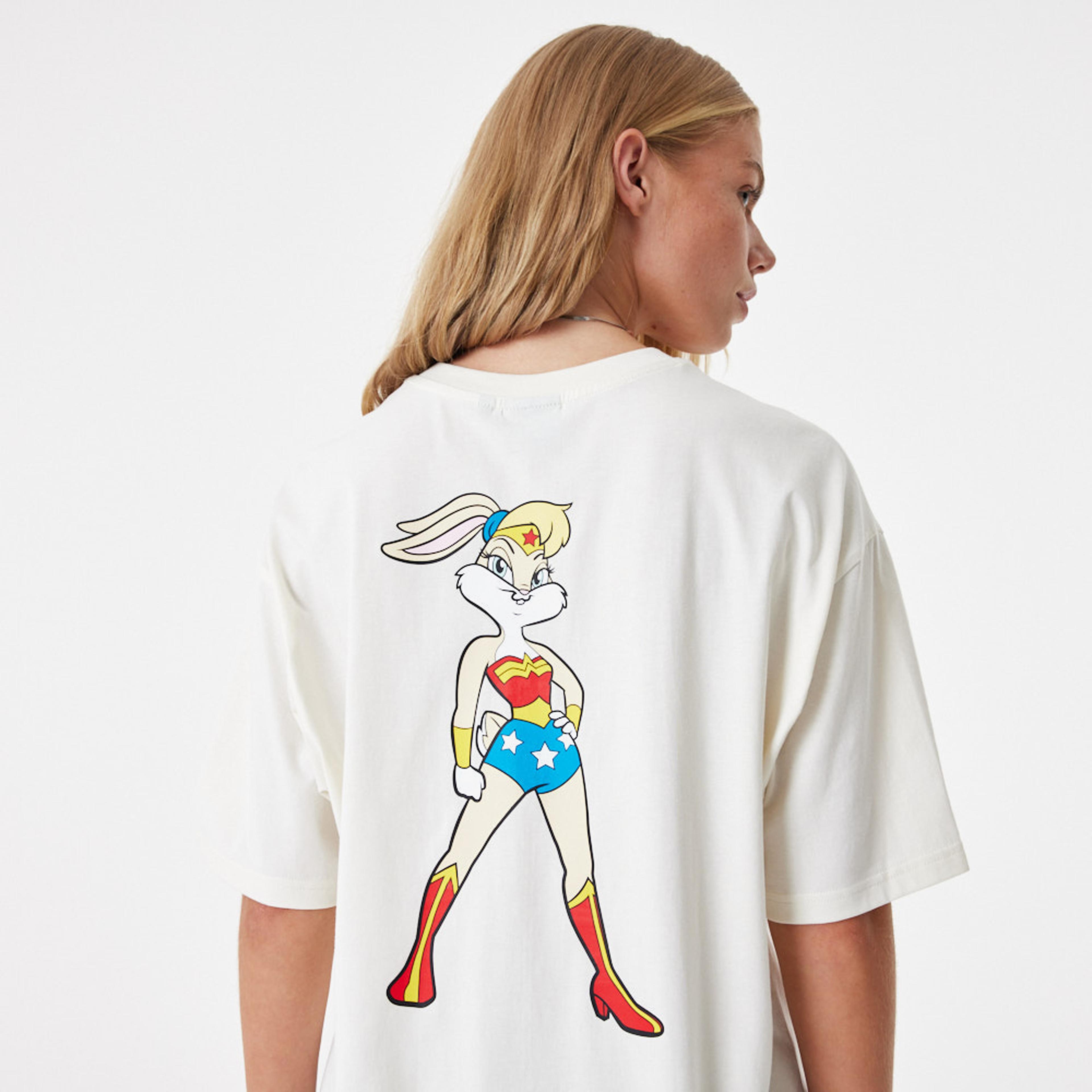 New Era Superhero Character Looney Tunes Mashups Unisex Beyaz T-Shirt