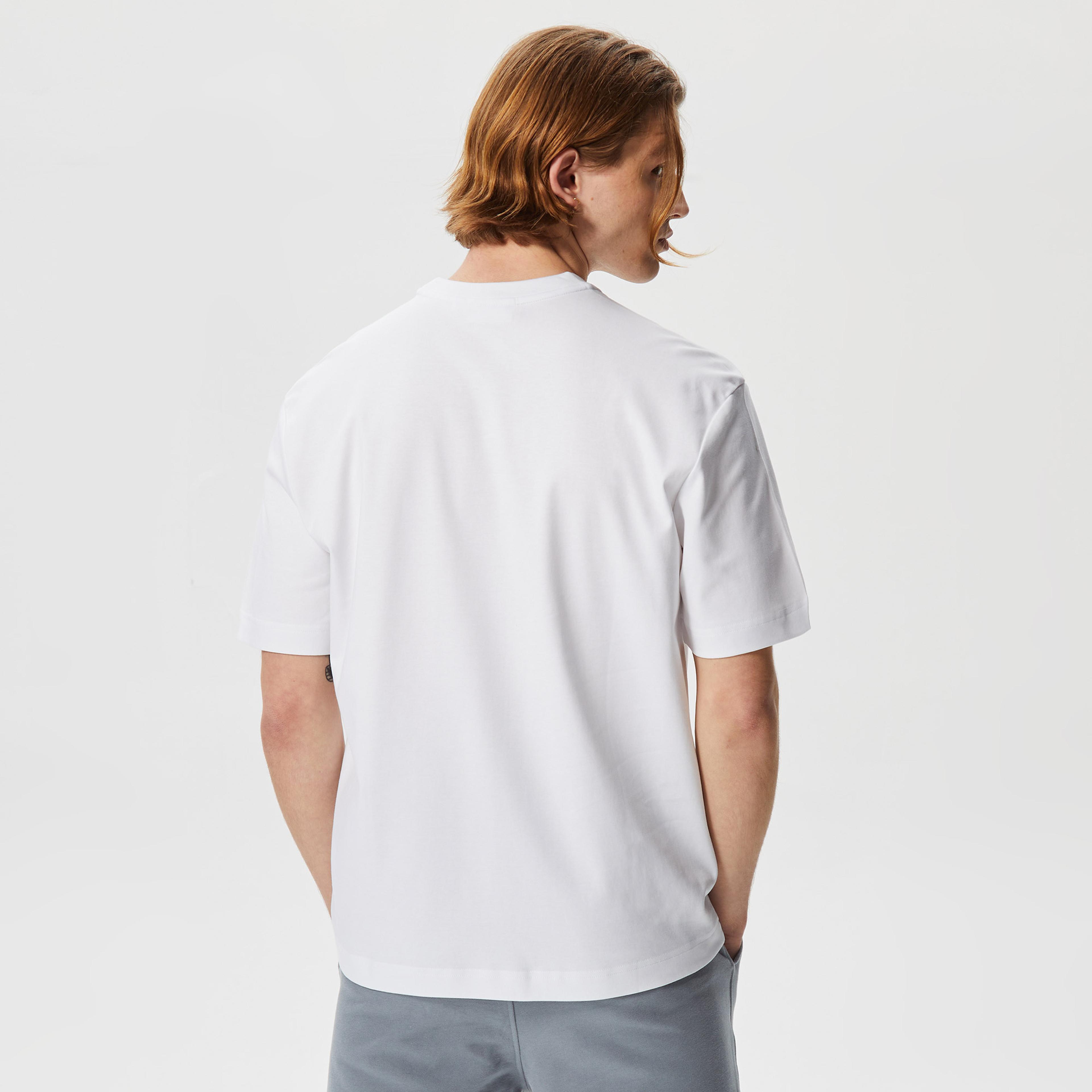 Calvin Klein Glitch Logo Modern Comfort Erkek Beyaz T-Shirt