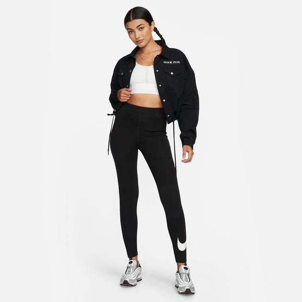 Nike Sportswear Classic High Rise Swoosh Kadın Siyah Tayt