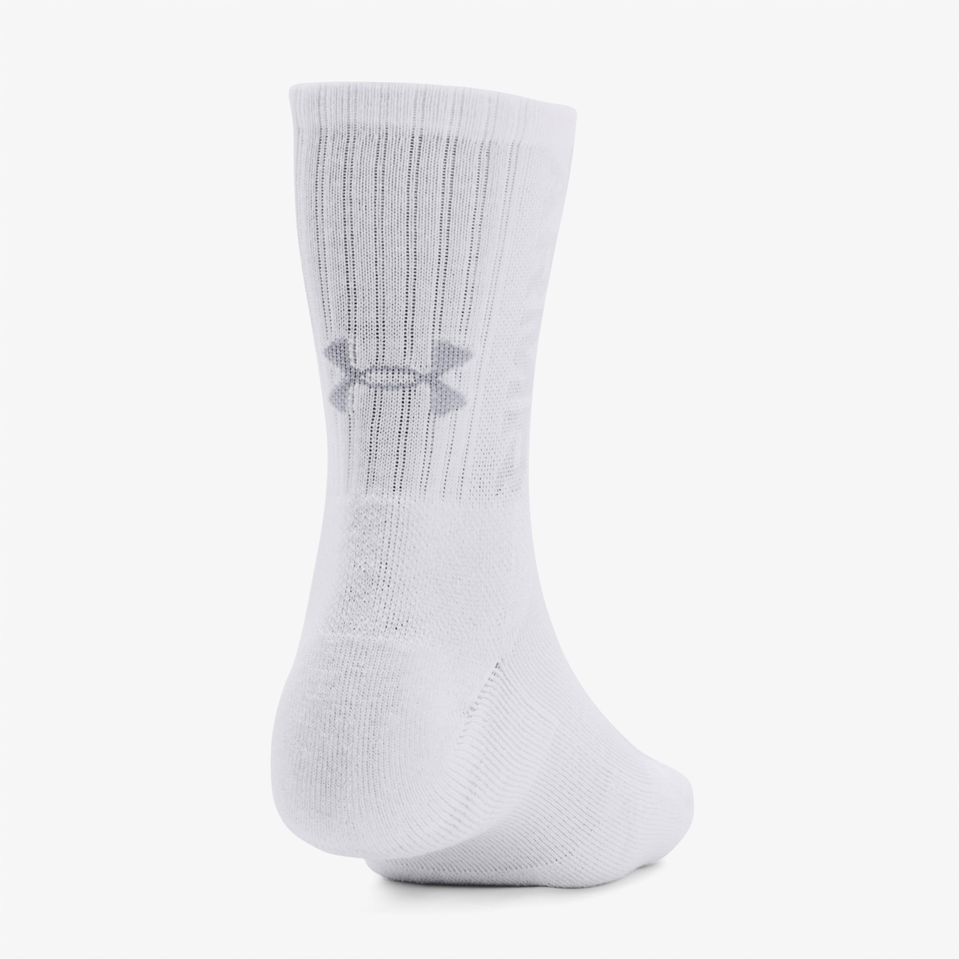 Under Armour 3-Maker 3'lü Mid-Crew Unisex Beyaz Çorap