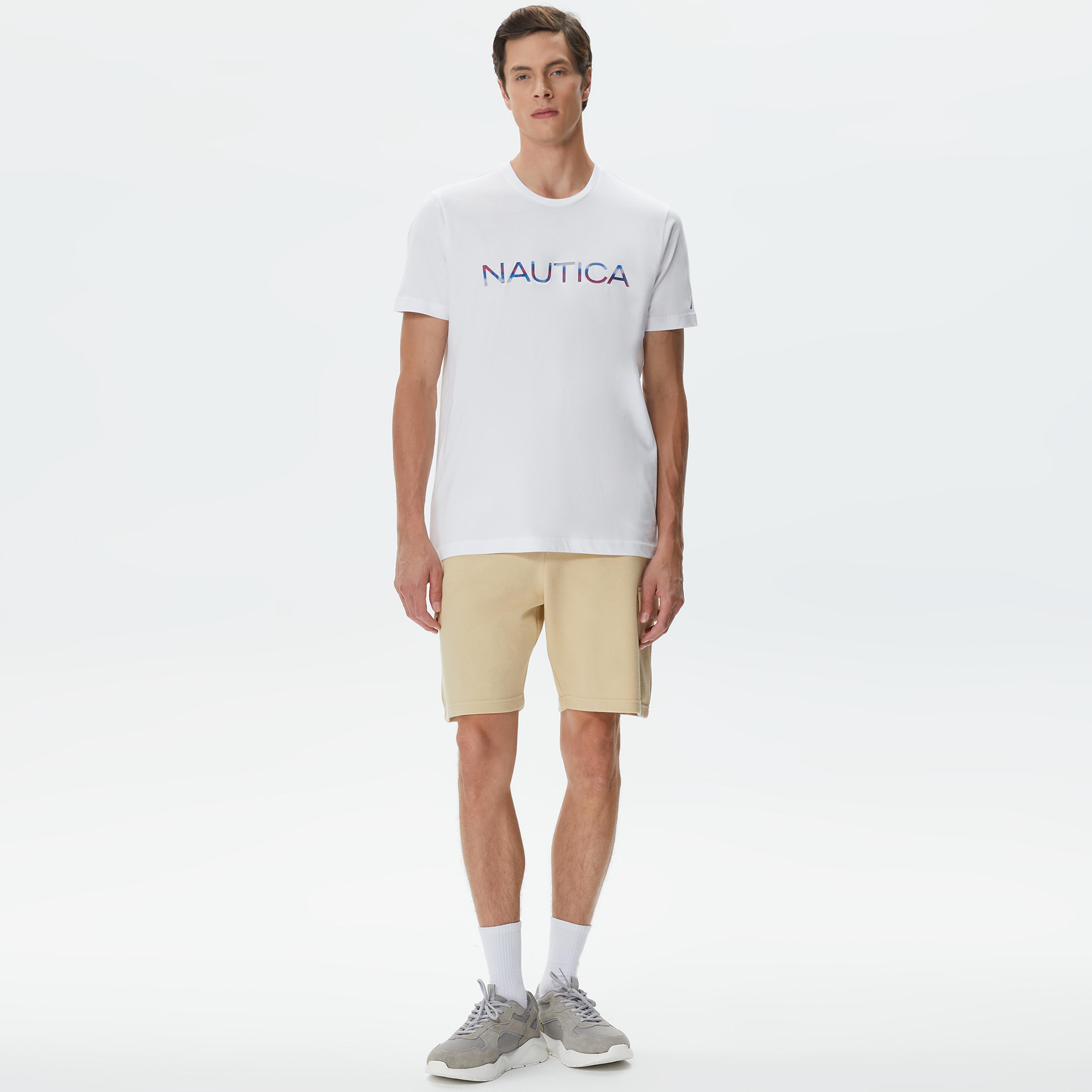 Nautica Erkek Beyaz Standart Fit T-Shirt