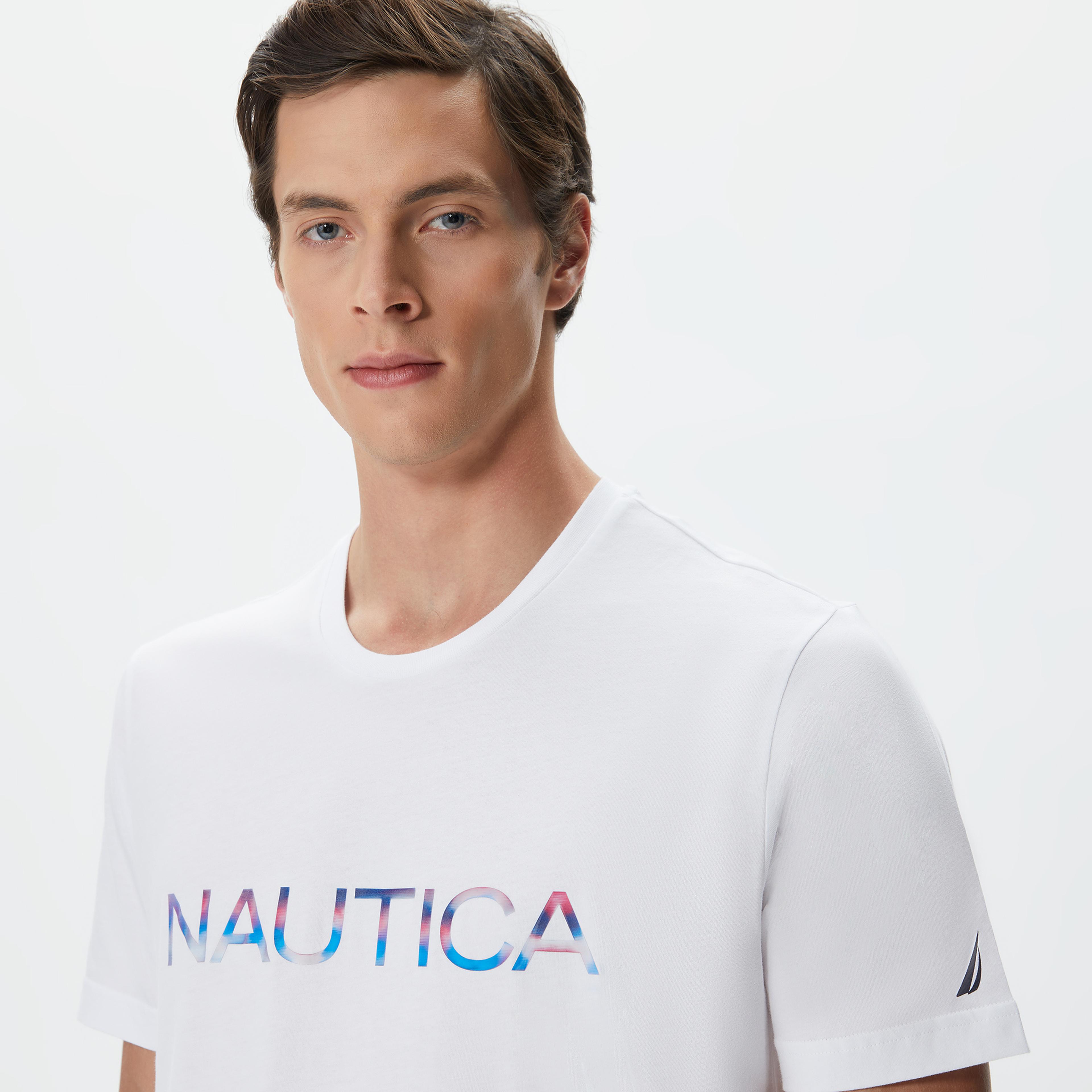 Nautica Erkek Beyaz Standart Fit T-Shirt