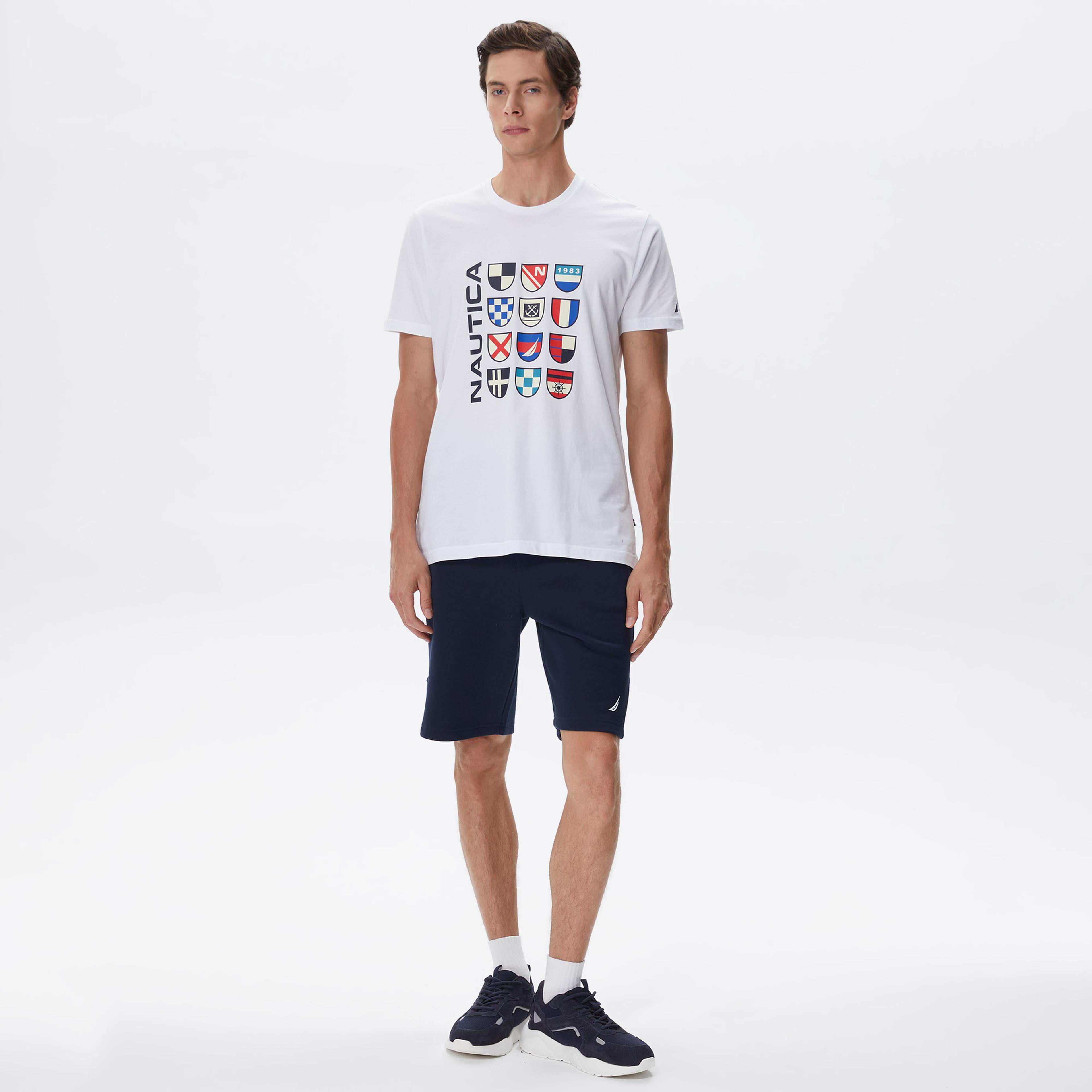 Nautica Erkek Beyaz Standart Fit T-Shirt