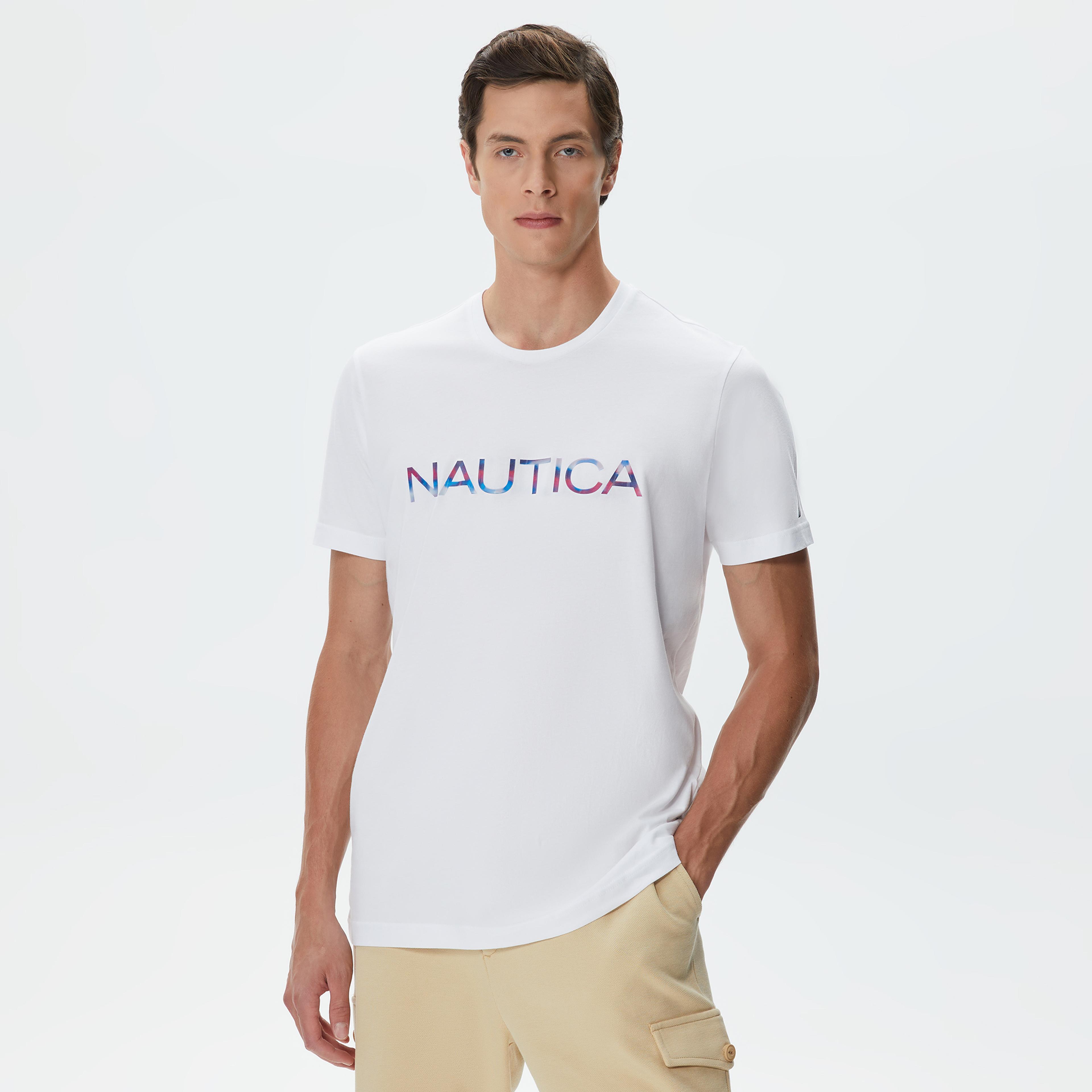 Nautica Erkek Beyaz Standart Fit T-Shirt