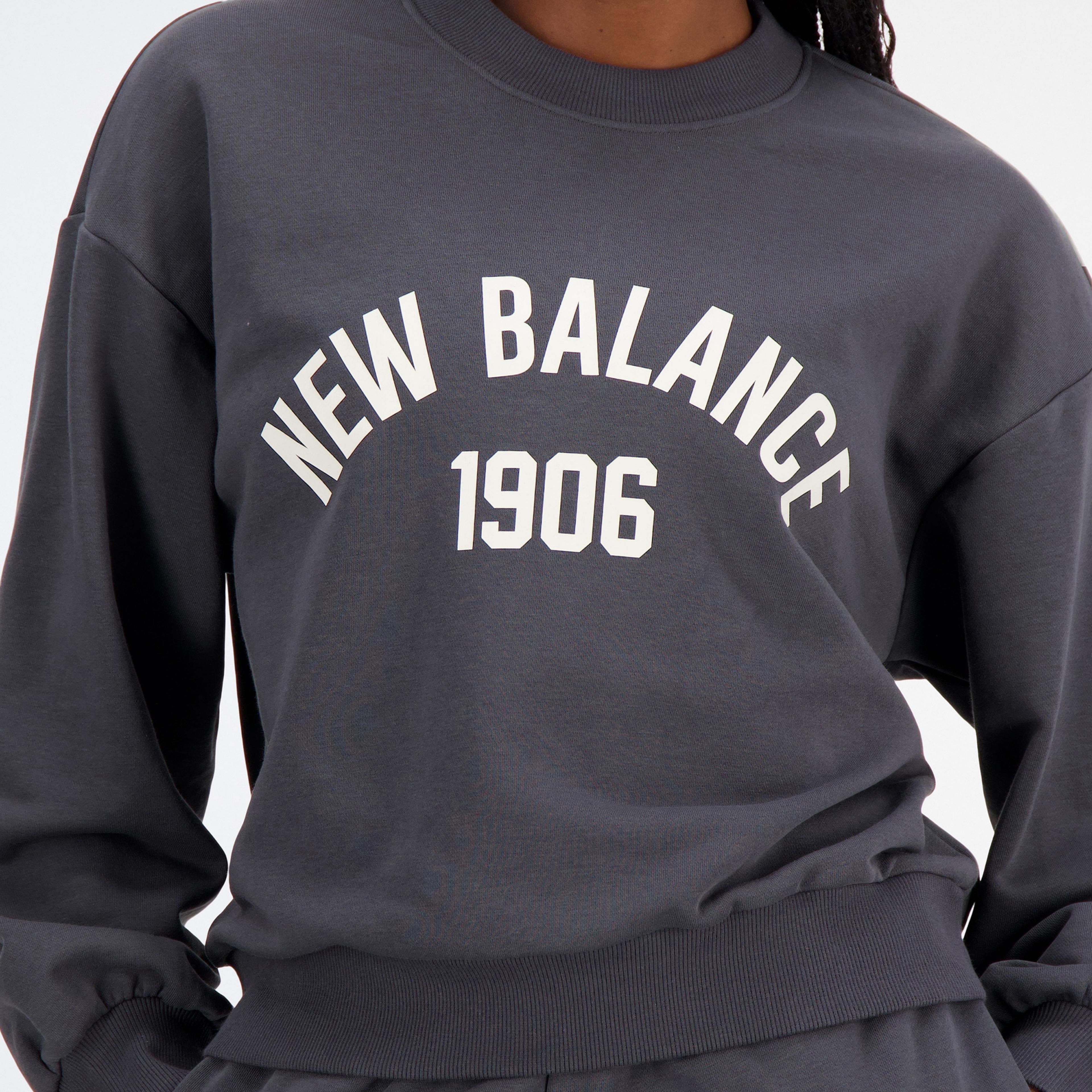 New Balance Essentials Varsity Fleece Kadın Gri Hoodie
